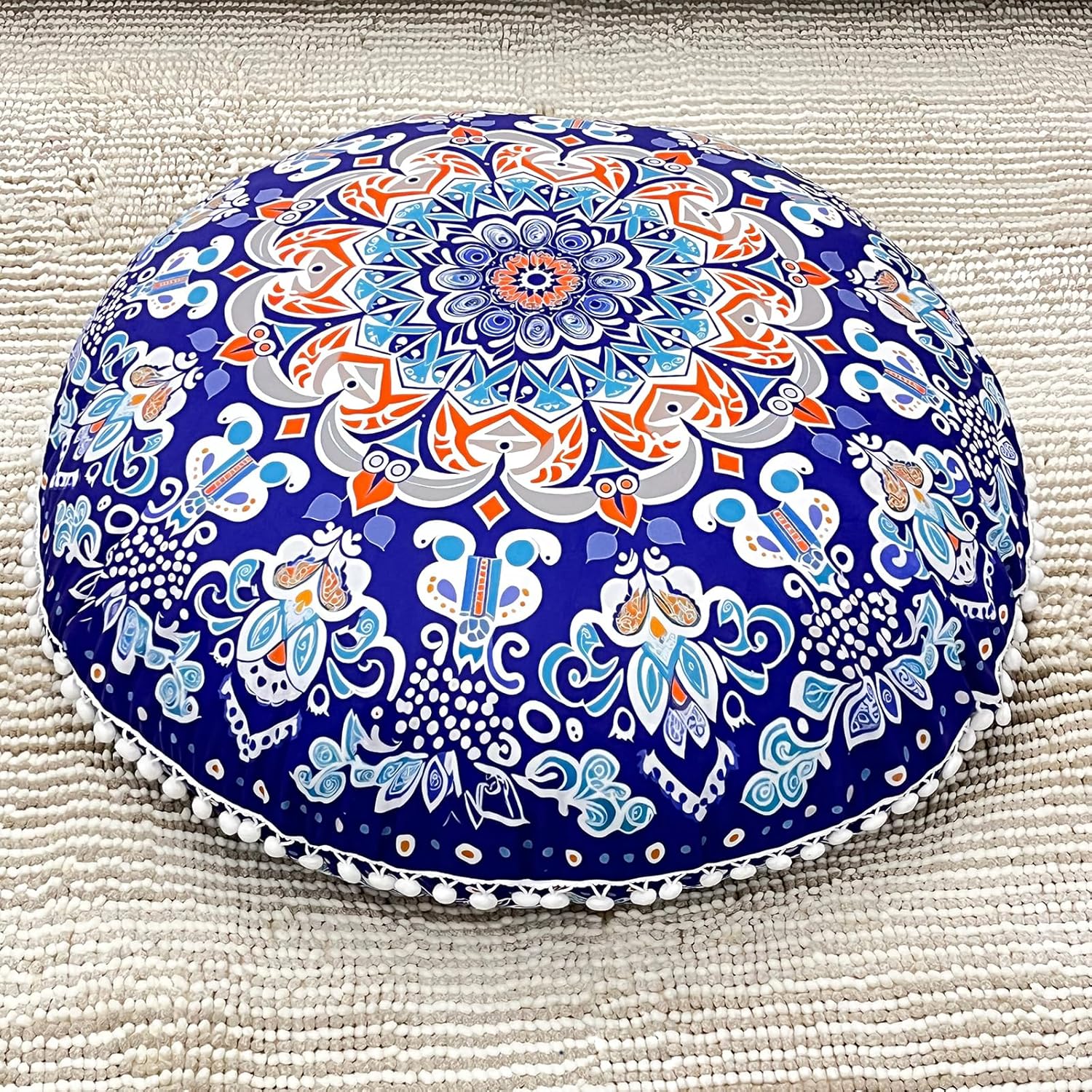 32 in Meditation Floor Cushion, Round Large Floor Pillow for Adult, Yoga Pillows for Sitting On Floor, Boho, Memory Foam Filling - Image 2