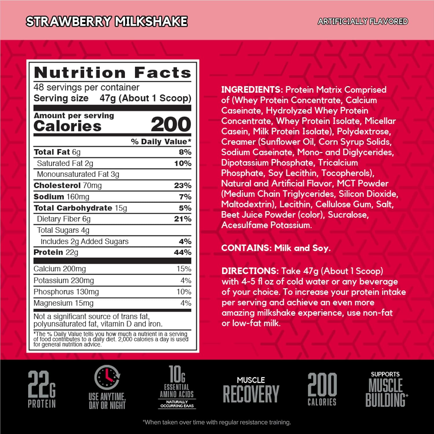 BSN SYNTHA-6 Whey Protein Powder with Micellar Casein, Milk Isolate, Strawberry Milkshake, 48 Servings (Packaging May Vary) - Image 3