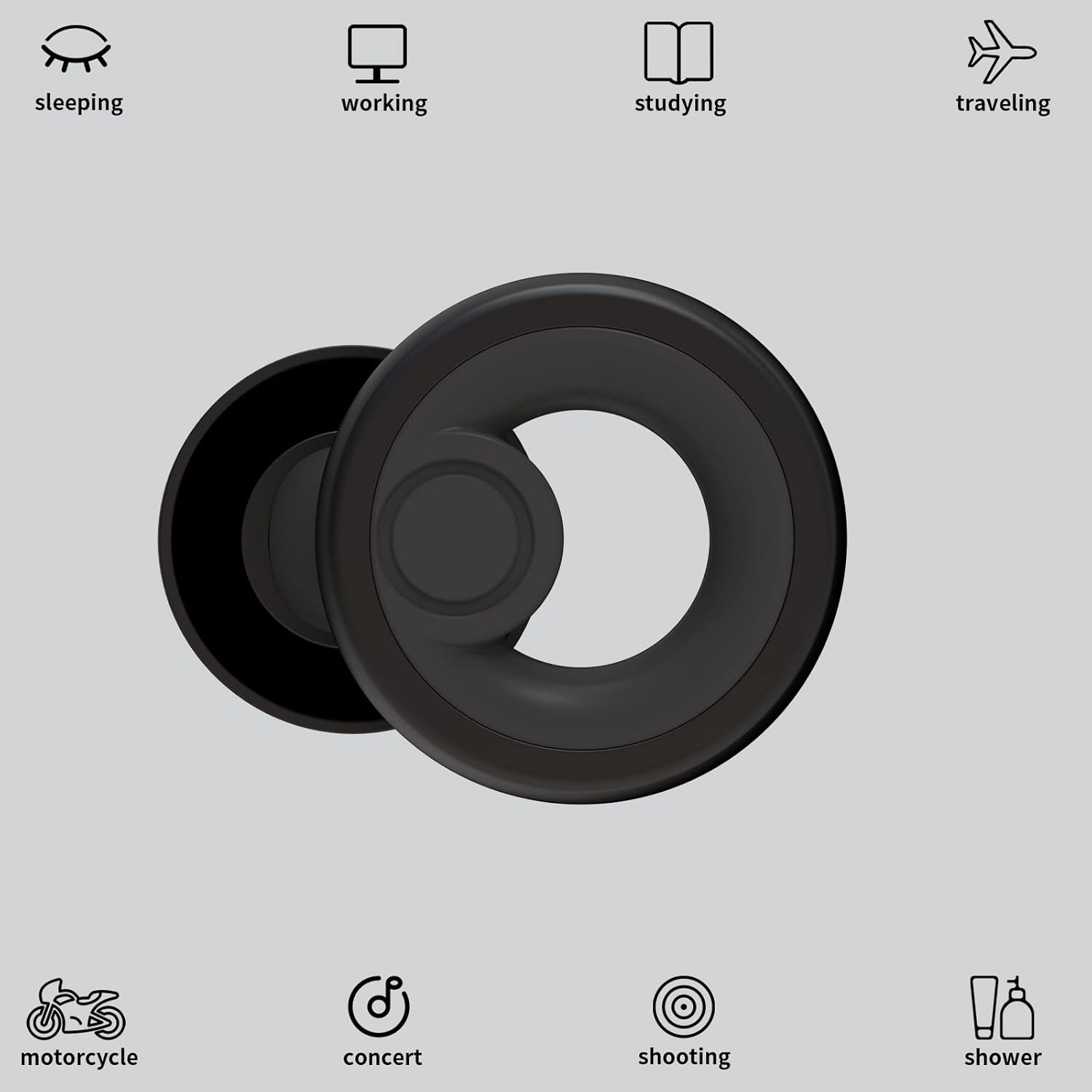 Jayine Ear Plugs for Noise Cancelling Ear Protection EarPlugs for Sleep,Concerts,Work,Study,8 Size Eartips with Small Box,Perfect -30dB Silicone Earplugs for Noise Reduction - Image 3
