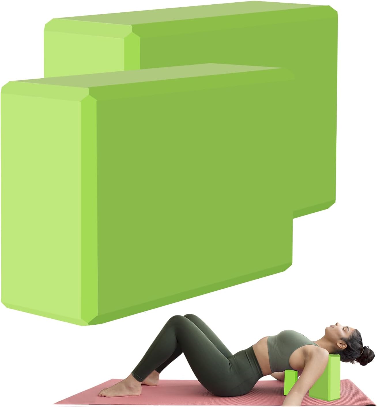 Yoga Block - Supportive Latex-Free Eva Foam - Soft Non-Slip Surface with Beveled Edges for Yoga, Pilates, Meditation - Yoga Accessories for Stability, Balance, Deepen Stretches - Image 2