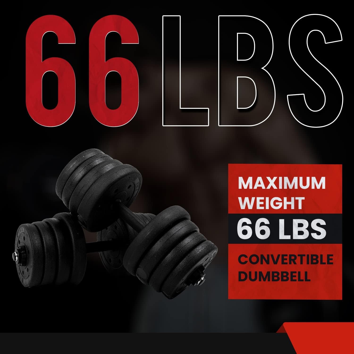 PayLessHere Adjustable Dumbbell Sets 2 in 1 Free Weights 66lbs Dumbbells with Anti-Slip Metal Handle for Men and Women Strength Training Home Gym Workout Equipment for Full Body Workout Fitness(Pair) - Image 3