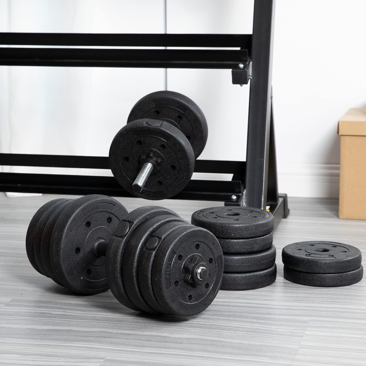 PayLessHere Adjustable Dumbbell Sets 2 in 1 Free Weights 66lbs Dumbbells with Anti-Slip Metal Handle for Men and Women Strength Training Home Gym Workout Equipment for Full Body Workout Fitness(Pair) - Image 7
