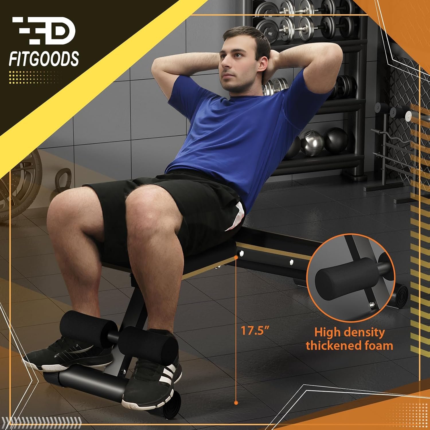 FitGoods Adjustable Weight Bench - Heavy-Duty Foldable Workout Bench for Home Gym, 660 LBS Capacity, Incline & Decline, Multi-Position Strength Training Bench, Compact Storage - Image 8