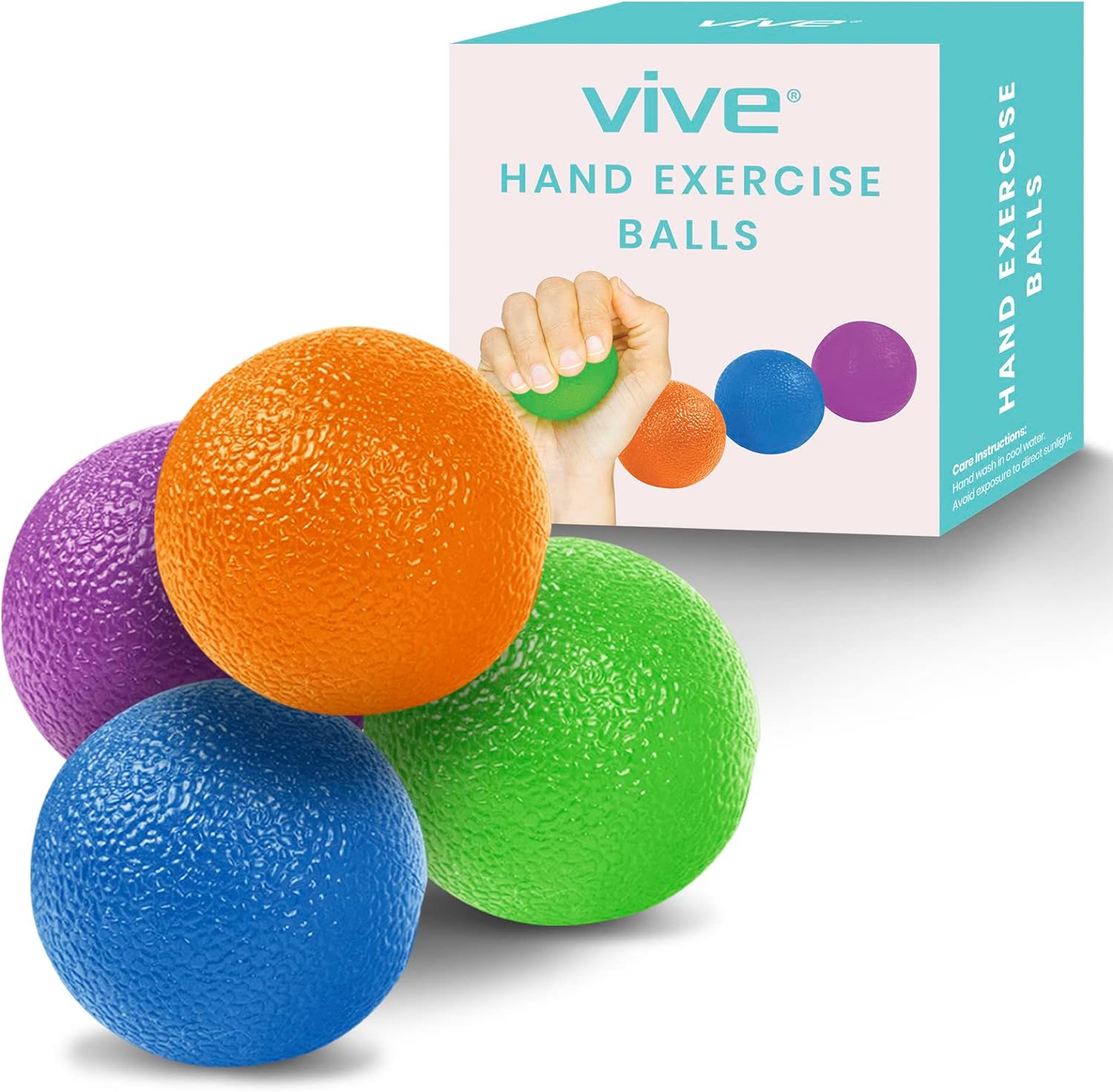 Vive Squeeze Balls for Hand Therapy, Exercise, Arthritis (w/Rehab Video App) - Grip Strengthener Occupational Equipment for Finger, Wrist, Carpal Tunnel, Pain Relief - Image 2