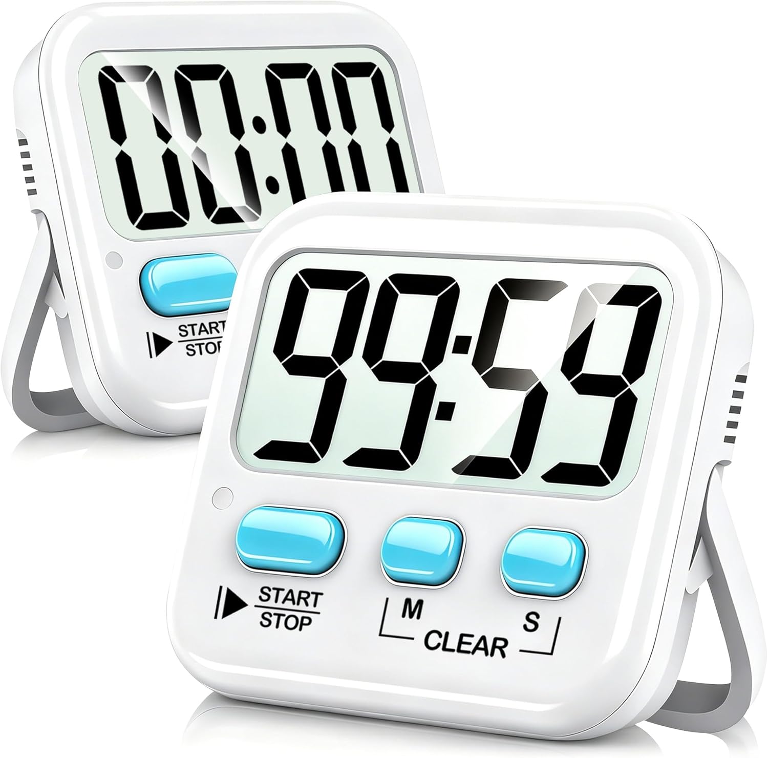 Antonki 2 Pack Digital Timer for Kids, Magnetic Countdown Kitchen Timers for Cooking, Egg, Classroom, Teacher, Exercise, Study, Oven - Battery Included - Image 2