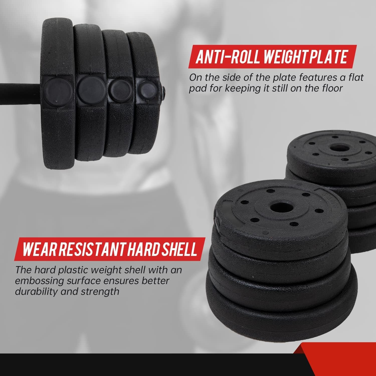 PayLessHere Adjustable Dumbbell Sets 2 in 1 Free Weights 66lbs Dumbbells with Anti-Slip Metal Handle for Men and Women Strength Training Home Gym Workout Equipment for Full Body Workout Fitness(Pair) - Image 6