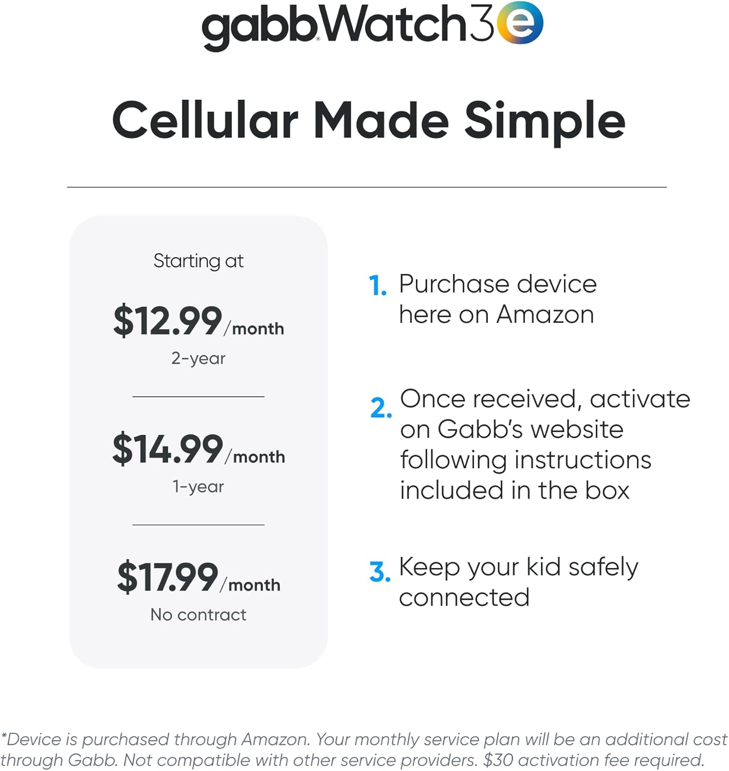 Gabb Watch 3e - Smart Watch for Kids, GPS Tracker, No Social Media or Internet, Watch Phone for Kids Ages 5-12, SOS Button, Parental Controls, Phone Plan Required - Silver - Image 3