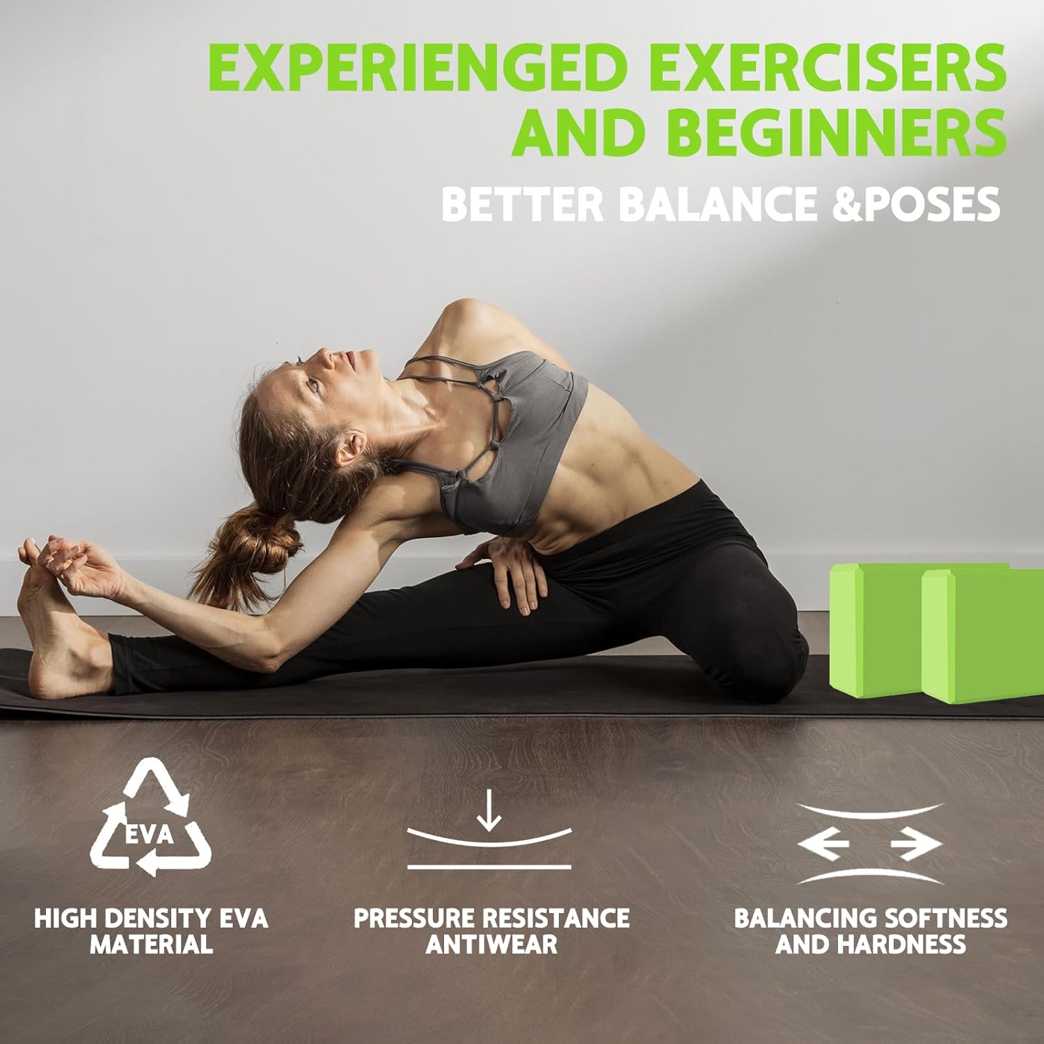 Yoga Block - Supportive Latex-Free Eva Foam - Soft Non-Slip Surface with Beveled Edges for Yoga, Pilates, Meditation - Yoga Accessories for Stability, Balance, Deepen Stretches - Image 6