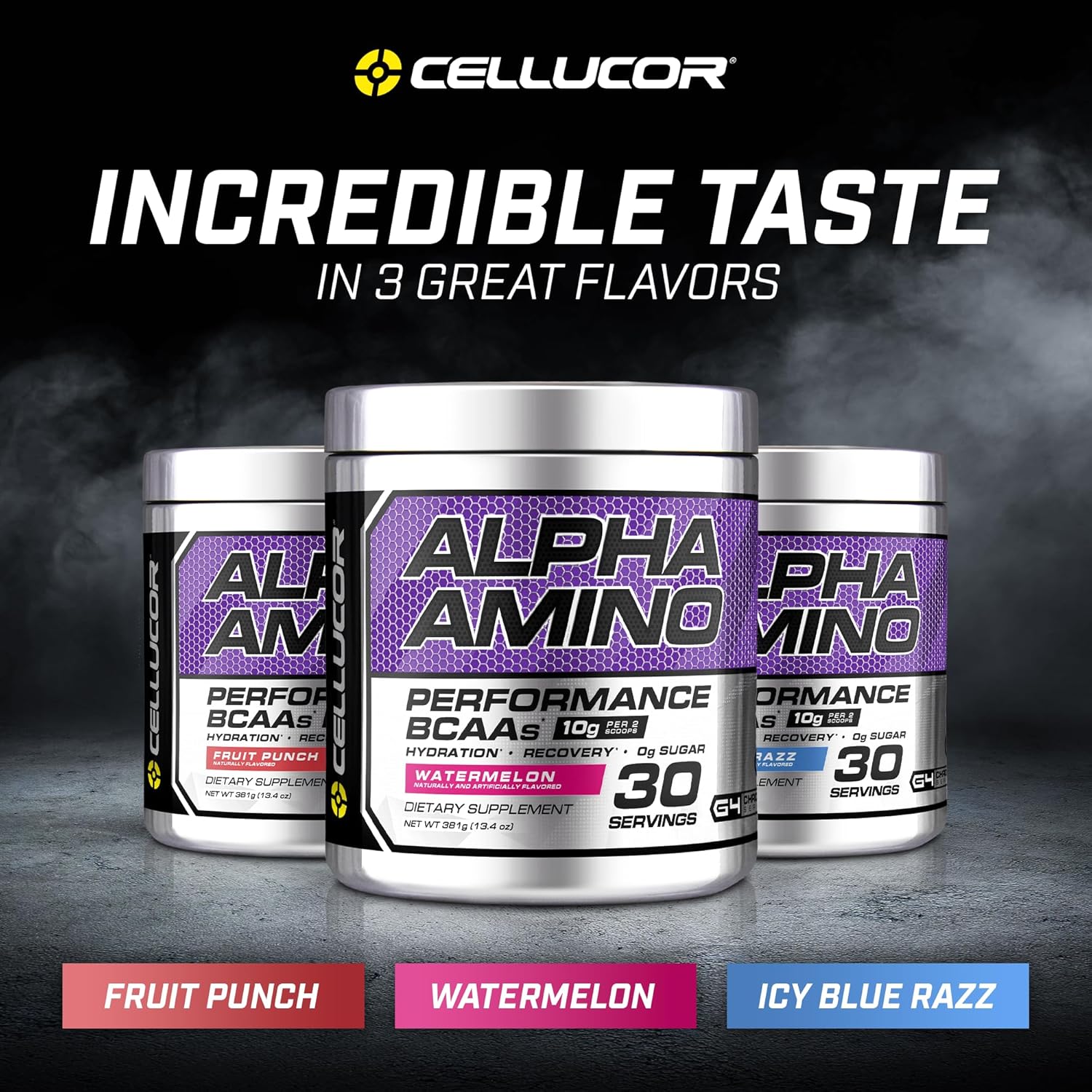 Cellucor Alpha Amino EAA & BCAA Powder | Branched Chain Essential Amino Acids + Electrolytes | ICY Blue Razz | 30 Servings - Image 6