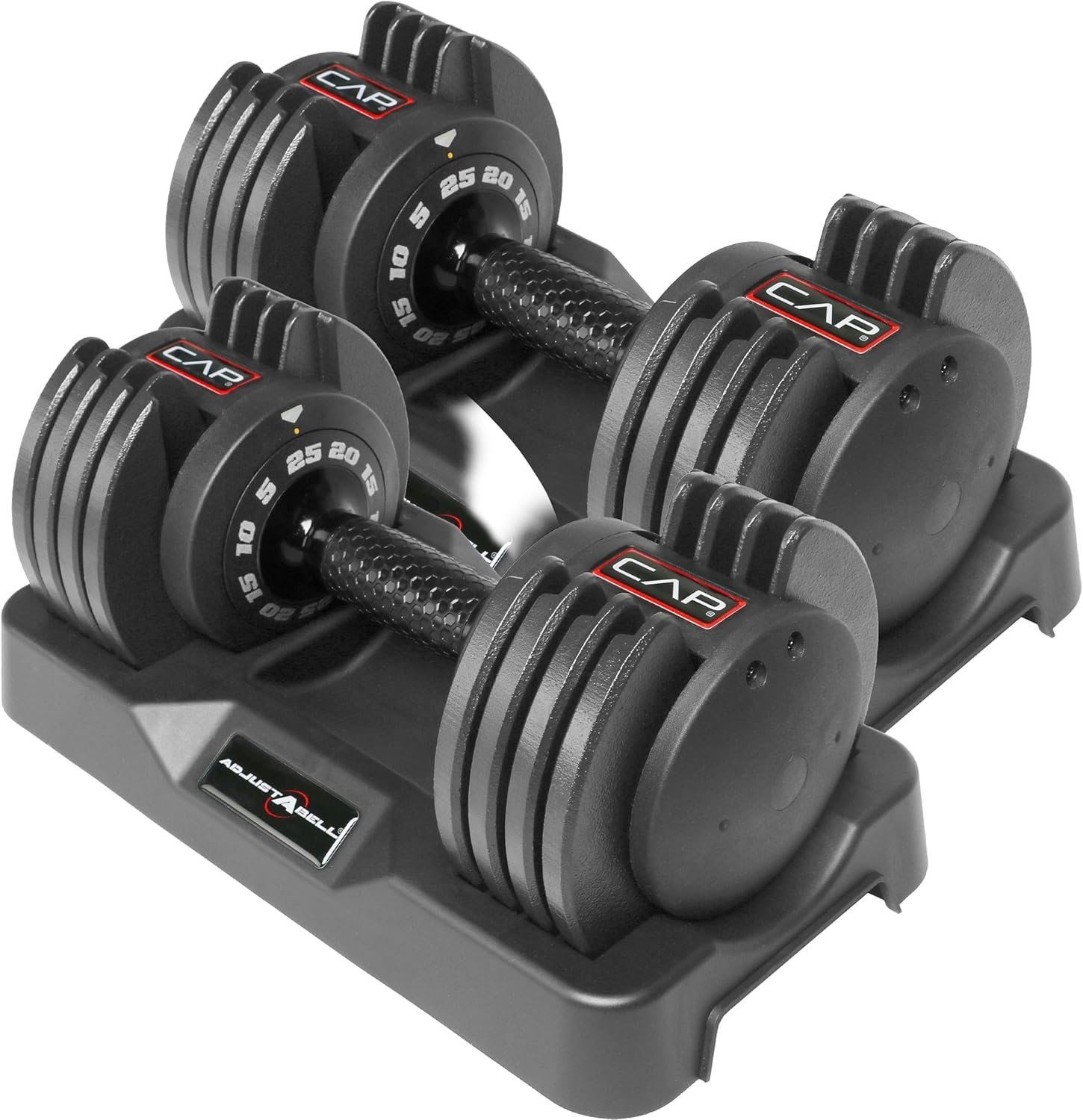 CAP ADJUSTABELL Adjustable Dumbbell Weights - Singles & Pairs | 12.5 lb, 25 lb & 55 lb | Multiple Handle Options - Image 2