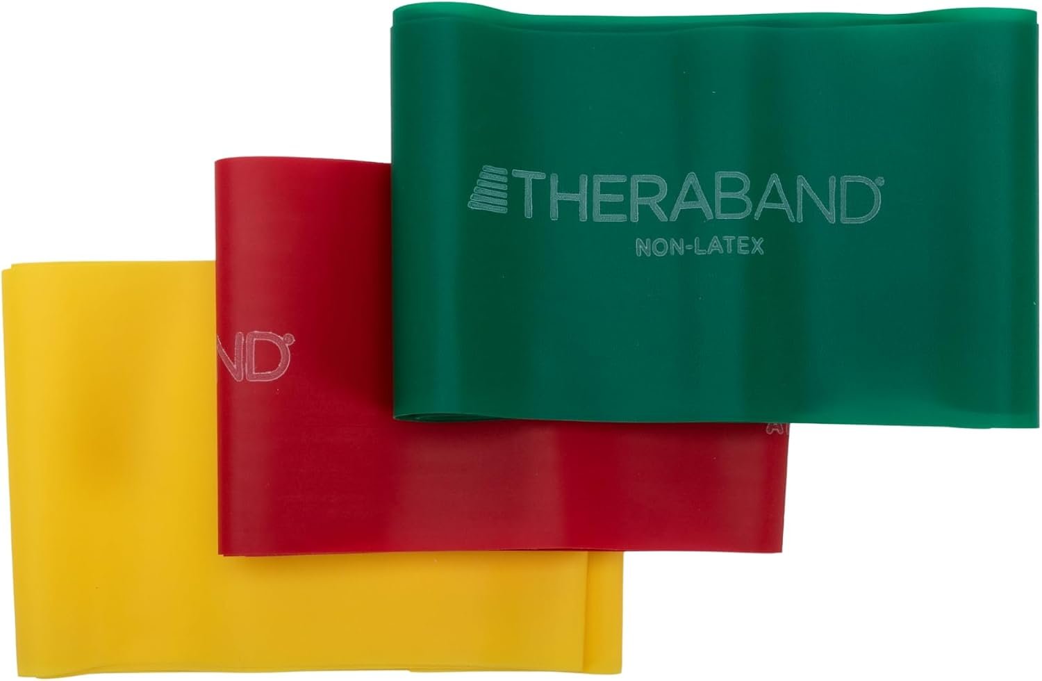 THERABAND Resistance Bands Set, Elastic Bands for Exercise & Physical Therapy, Strength Training for Upper & Lower Body Fitness - Image 2