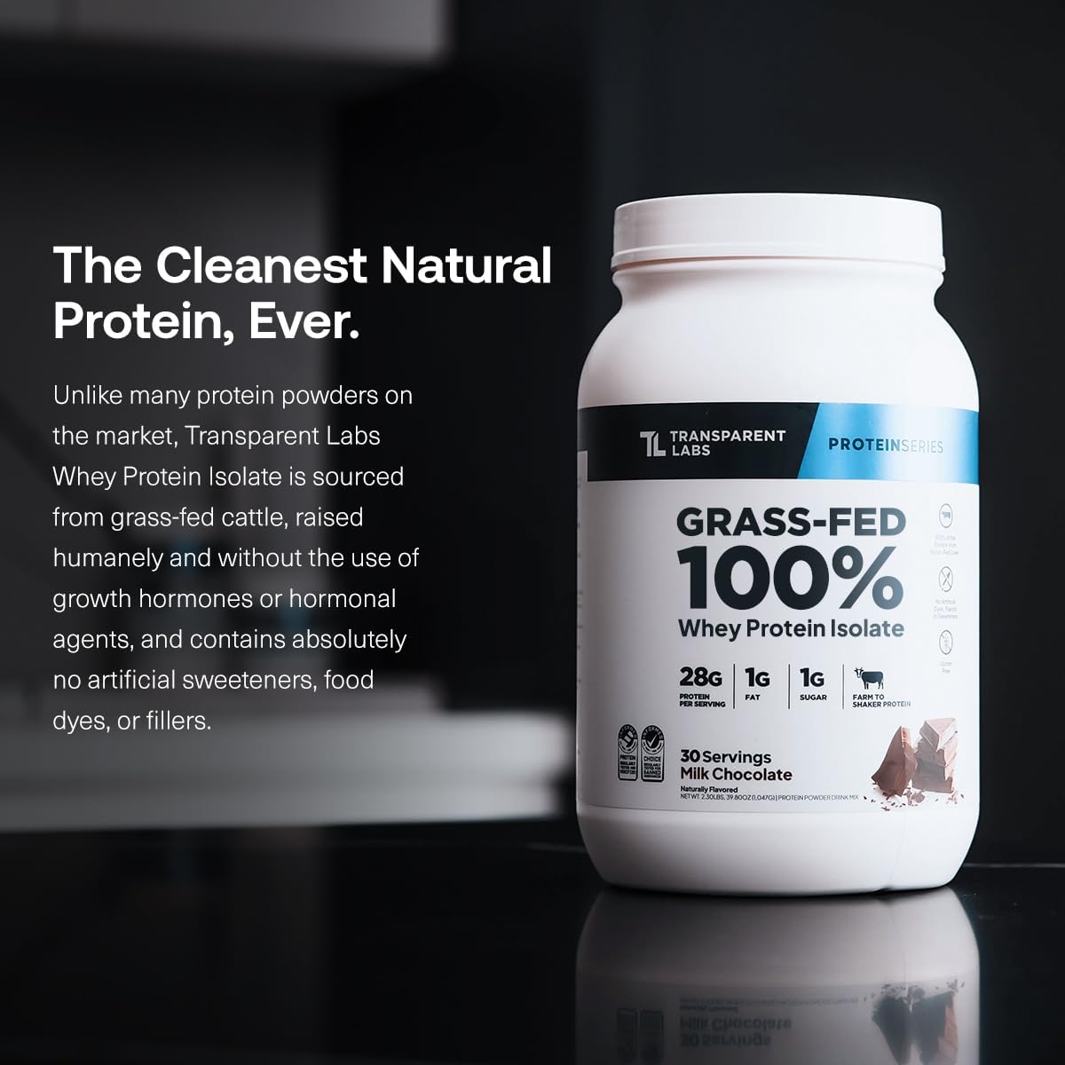 Transparent Labs Grass-Fed Whey Protein Isolate - Naturally Flavored, Gluten Free Whey Protein Powder with 28g of Protein per Serving & 9 Amino Acids - 30 Servings, French Vanilla - Image 3