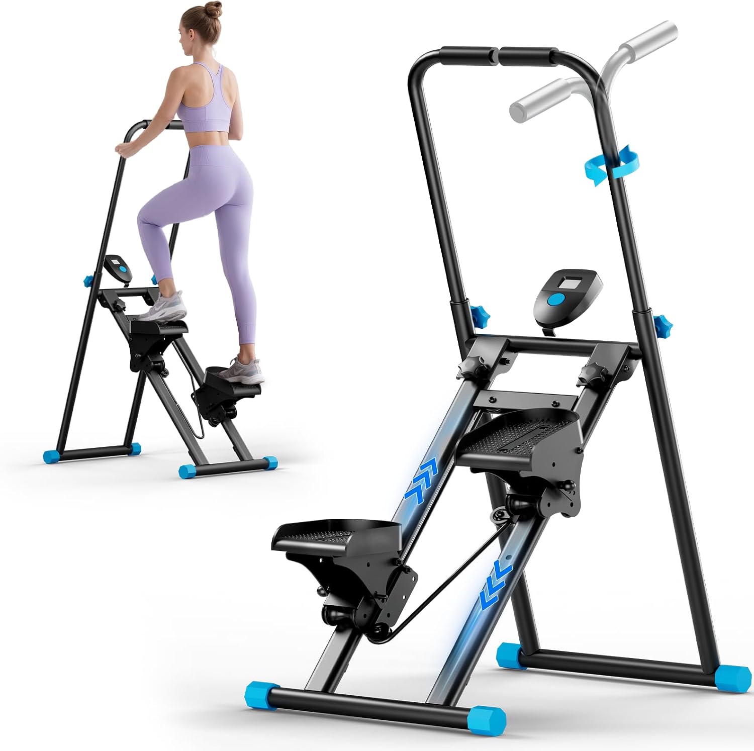 ZCMHAXJ Foldable Stair Stepper for Home, Adjustable Stair Climber with 4 Heights & 3 Angles, Compact Folding Vertical Stair Master for Exercise at Home for Full-Body Workout - Image 2