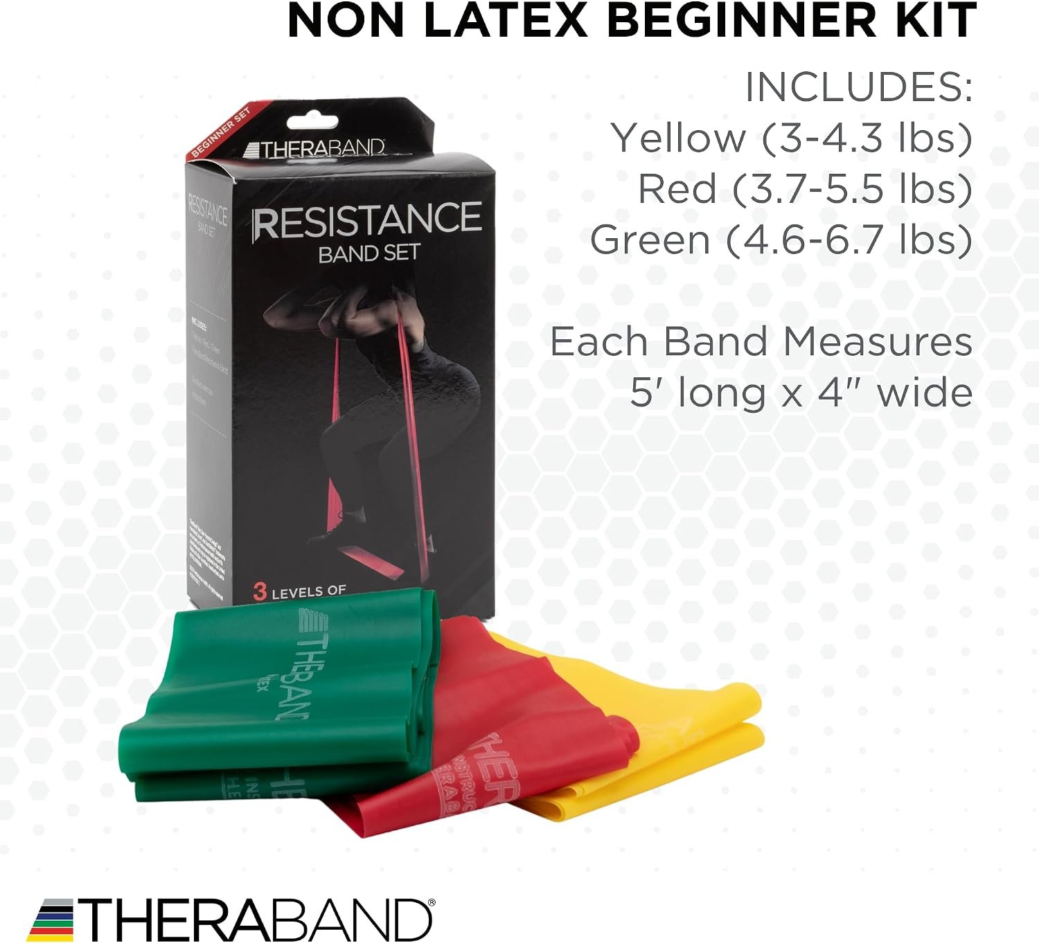 THERABAND Resistance Bands Set, Elastic Bands for Exercise & Physical Therapy, Strength Training for Upper & Lower Body Fitness - Image 3