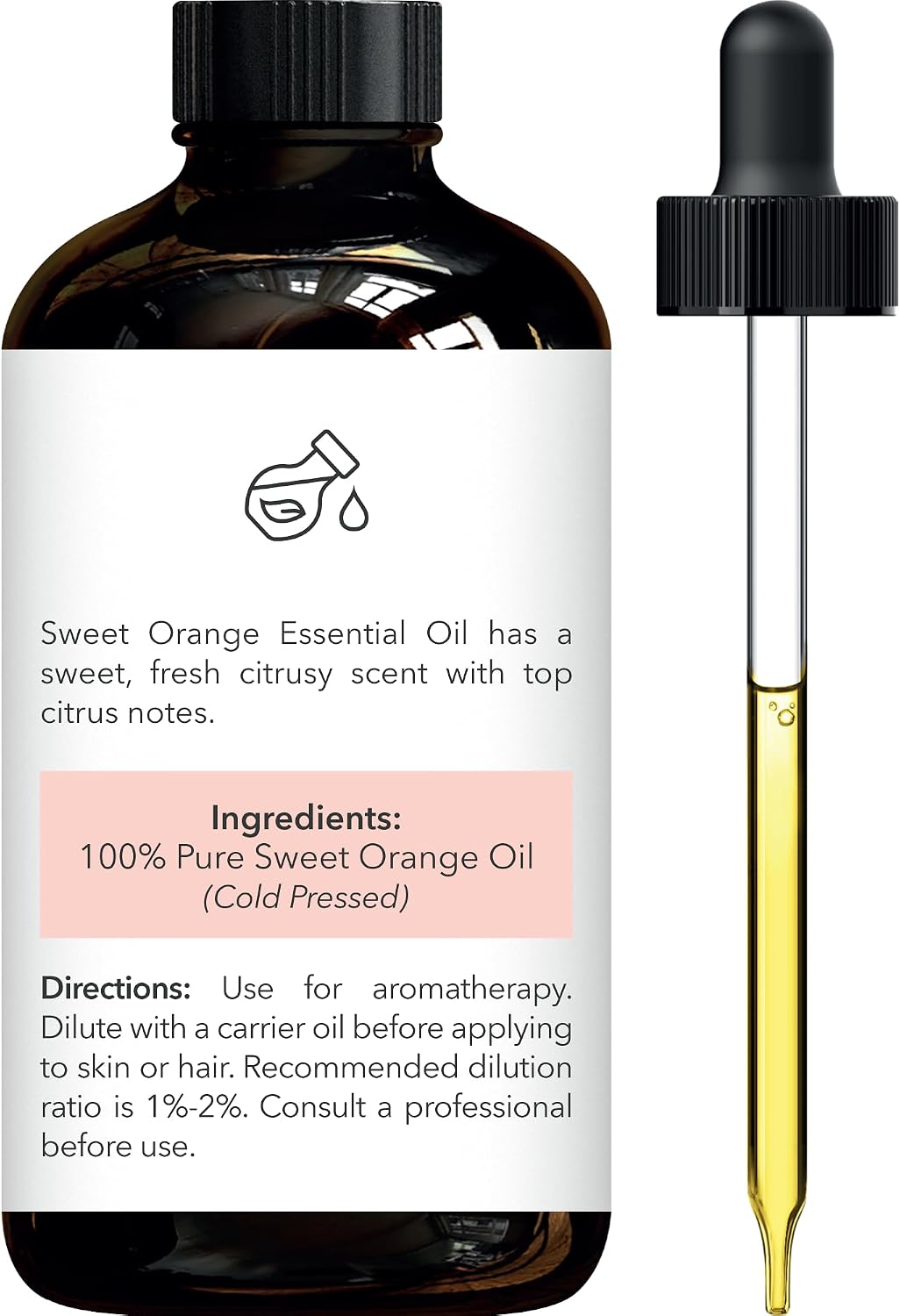 Brooklyn Botany Sweet Orange Essential Oil - Huge 4 Fl Oz - 100% Pure and Natural - Premium Grade with Dropper - for Aromatherapy and Diffuser - Image 3