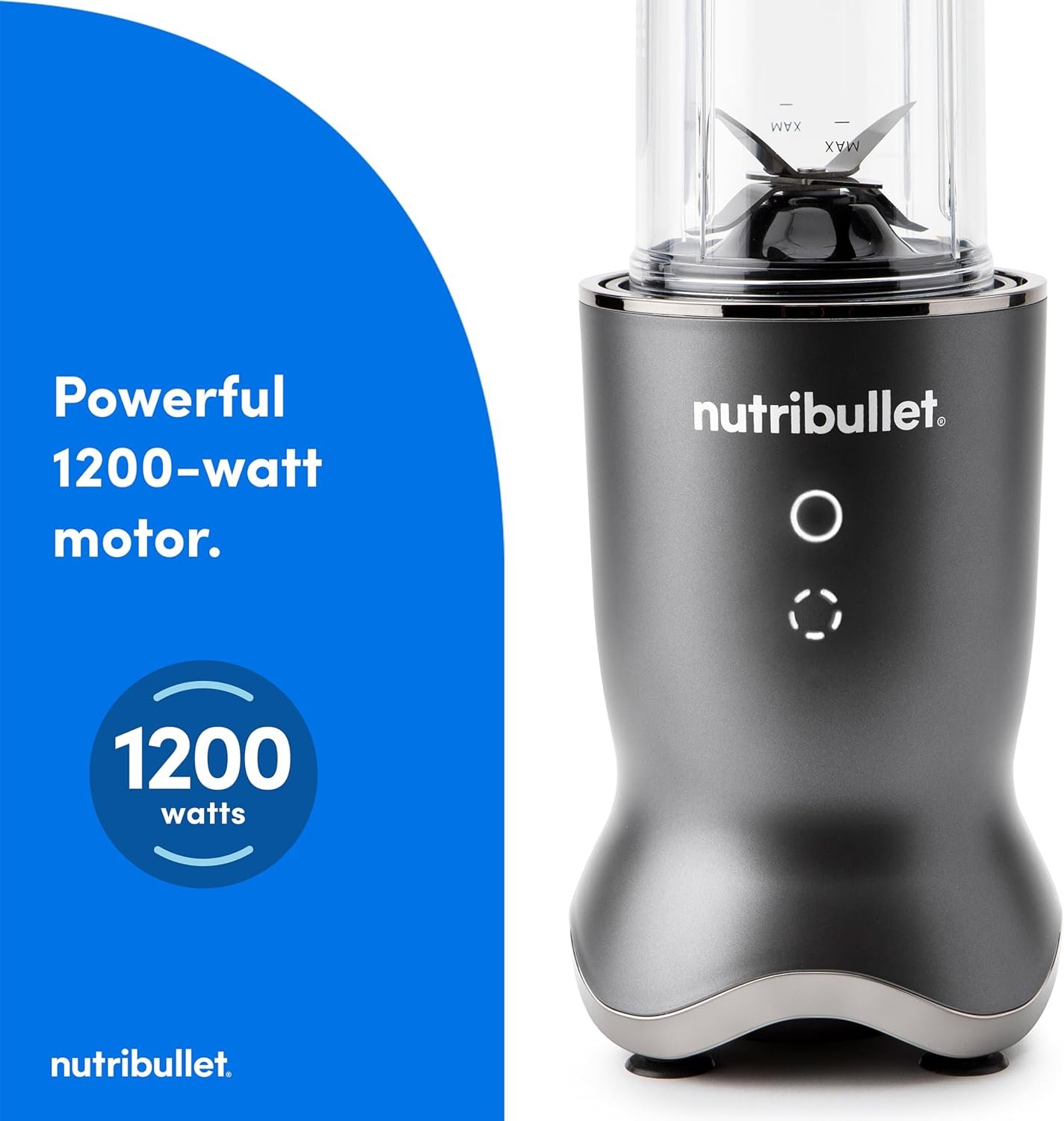 nutribullet® Ultra Personal Blender, 1200W, for Smoothies Shakes & Protein - Quietest Single-Serve Blender with Titanium Coated Blades, 3 BPA-Free Cups (32oz + 24oz), To-Go Lids, Dishwasher Safe, Gray - Image 5