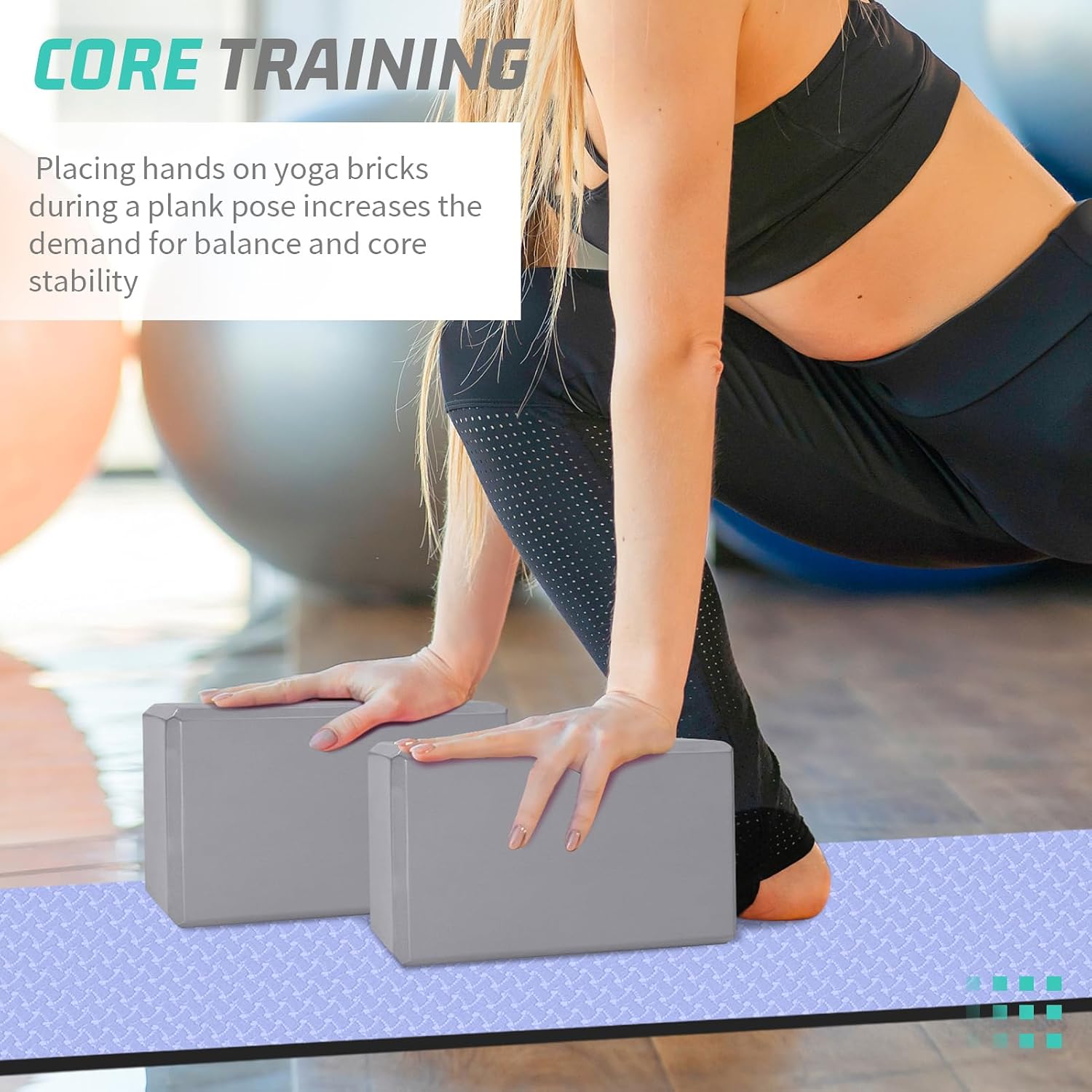 Yoga Blocks| Foam Block Supportive Latex-Free with Beveled Edges, Non-Slip Exercise Blocks for Pilates, Meditation, Balance, Stretching and Deep Poses - Image 7