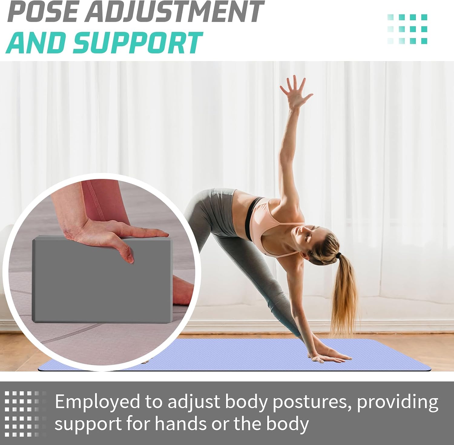 Yoga Blocks| Foam Block Supportive Latex-Free with Beveled Edges, Non-Slip Exercise Blocks for Pilates, Meditation, Balance, Stretching and Deep Poses - Image 5