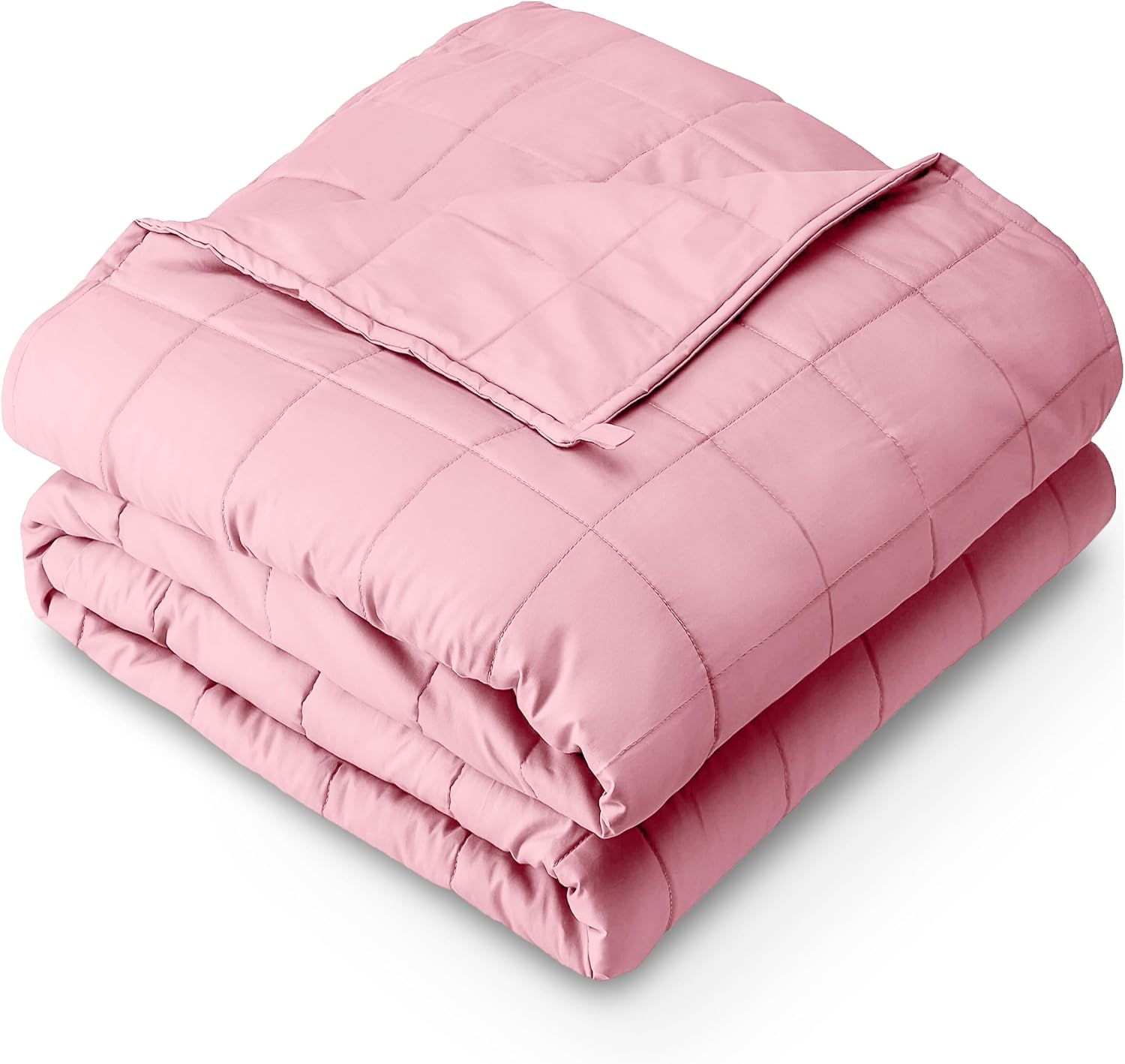 Bare Home Weighted Blanket Twin or Full Size 10lb (40" x 60") - All-Natural 100% Cotton - Premium Heavy Blanket Nontoxic Glass Beads (Light Pink, 40"x60") - Image 2