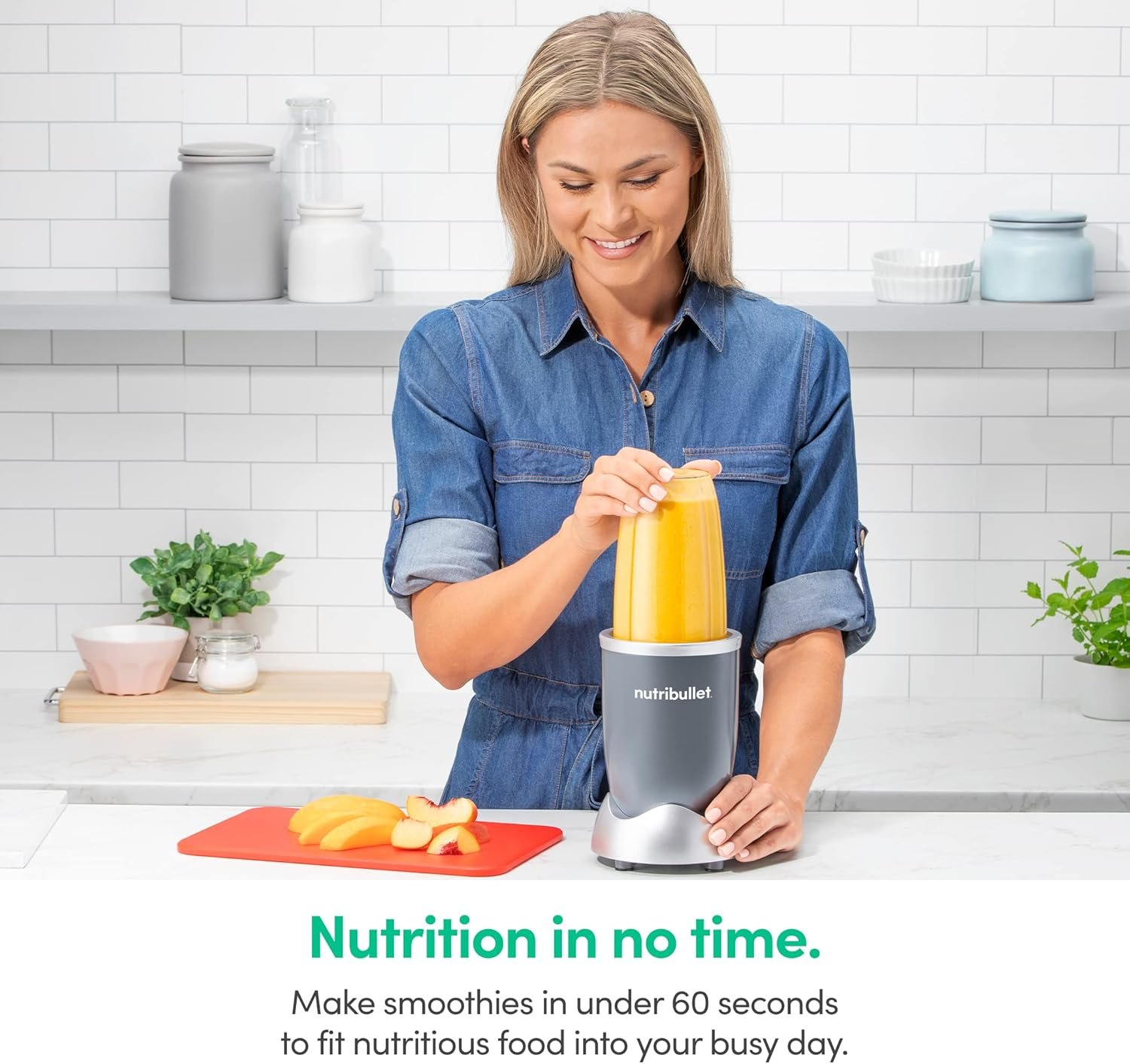Nutribullet Personal Blender, Shakes, Smoothies, Food Prep, and Frozen Blending, 24 Ounces, 600 Watt, Dark Gray, NBR-0601WM - Image 7