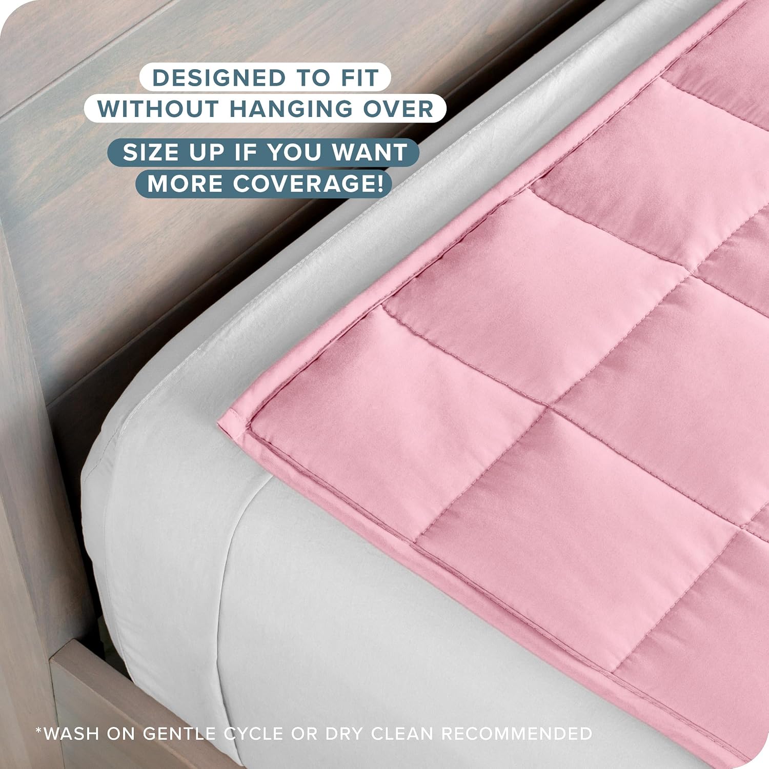Bare Home Weighted Blanket Twin or Full Size 10lb (40" x 60") - All-Natural 100% Cotton - Premium Heavy Blanket Nontoxic Glass Beads (Light Pink, 40"x60") - Image 4