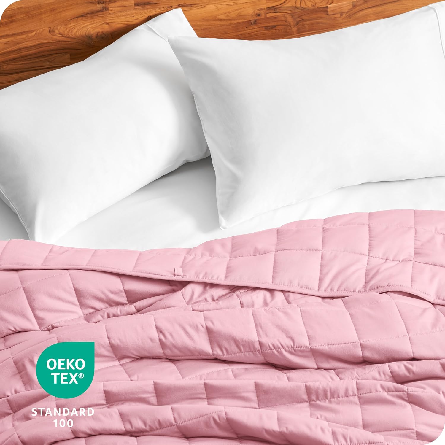 Bare Home Weighted Blanket Twin or Full Size 10lb (40" x 60") - All-Natural 100% Cotton - Premium Heavy Blanket Nontoxic Glass Beads (Light Pink, 40"x60") - Image 8