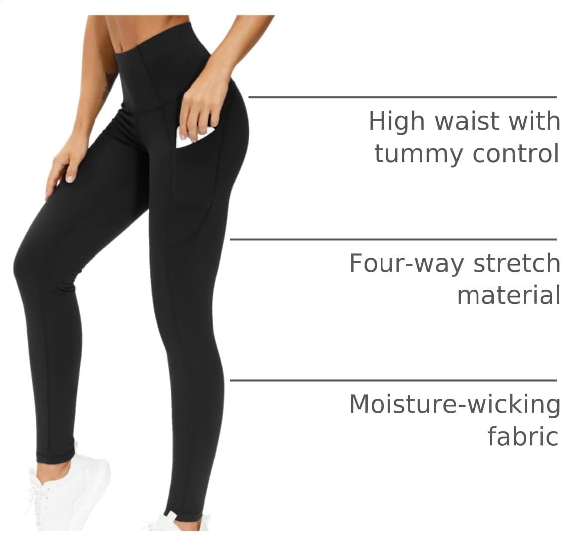 THE GYM PEOPLE Women's Thick High Waist Yoga Pants Workout Leggings - Image 5