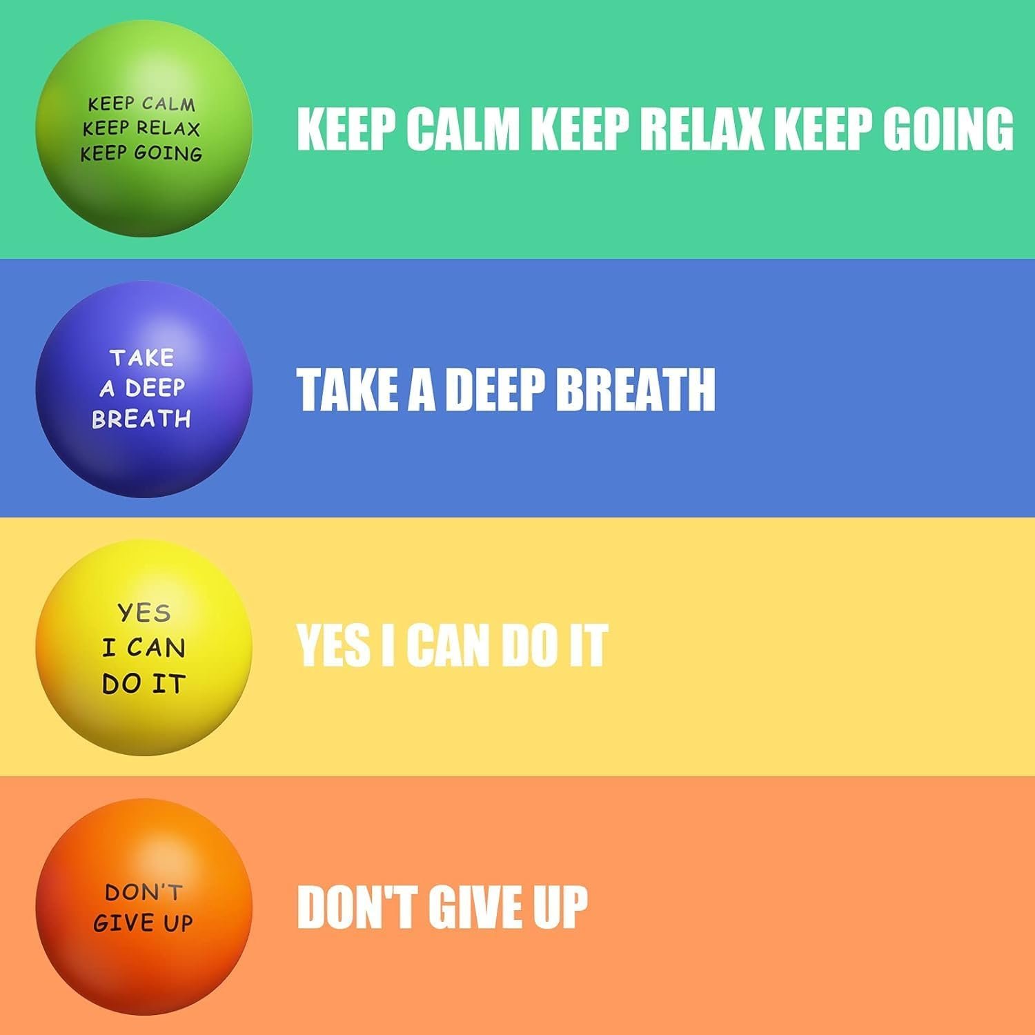 KDG Motivational Stress Balls(4 Pack) for Kids and Adults,Stress Relief Ball with Quetos to Rrelieve Anxiety and Manage Anger | Stress Relief Ball with Quetos to Rrelieve Anxiety and Manage Anger - Image 8