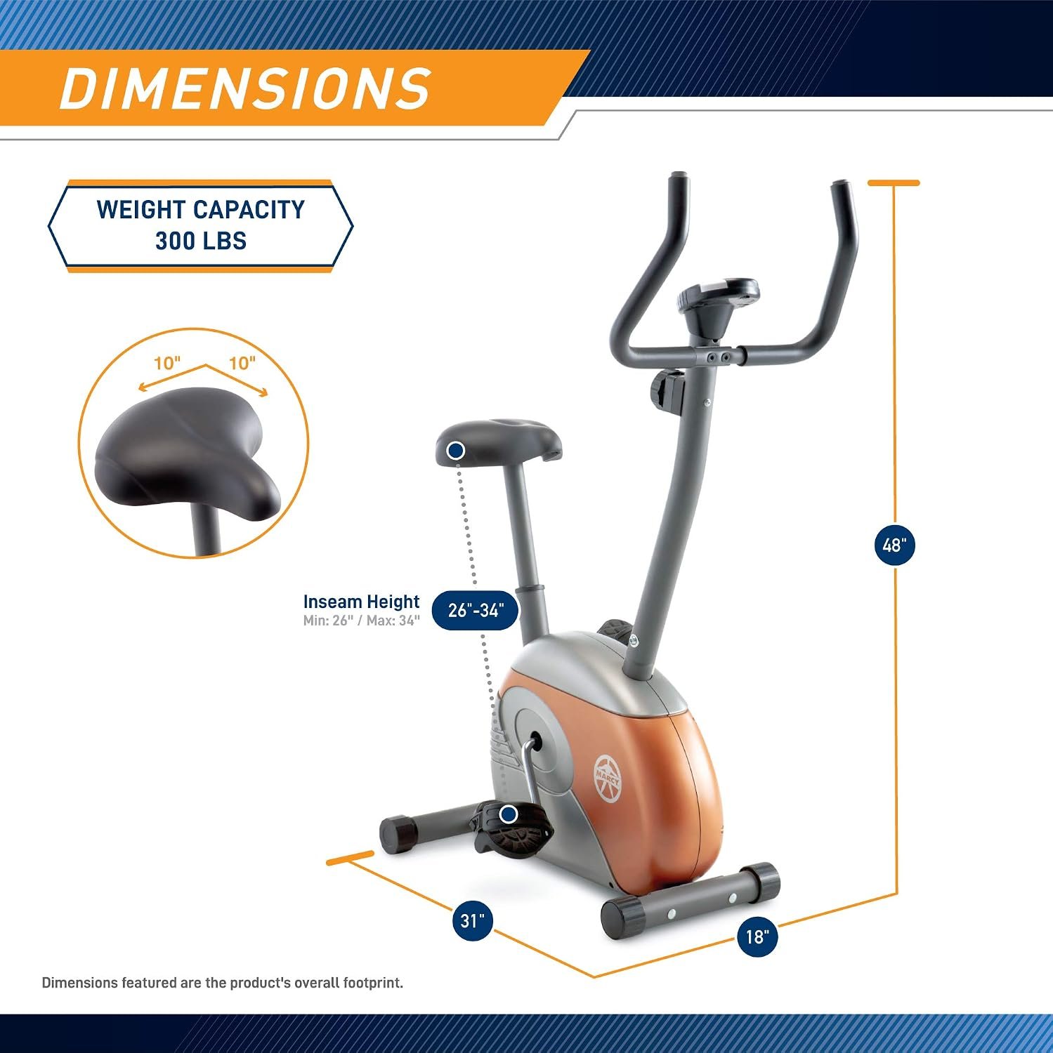 Marcy Home Fitness Personal Exercise Bike with Adjustable Magnetic Resistance for Cardio Workout and Cycle Training - Image 3