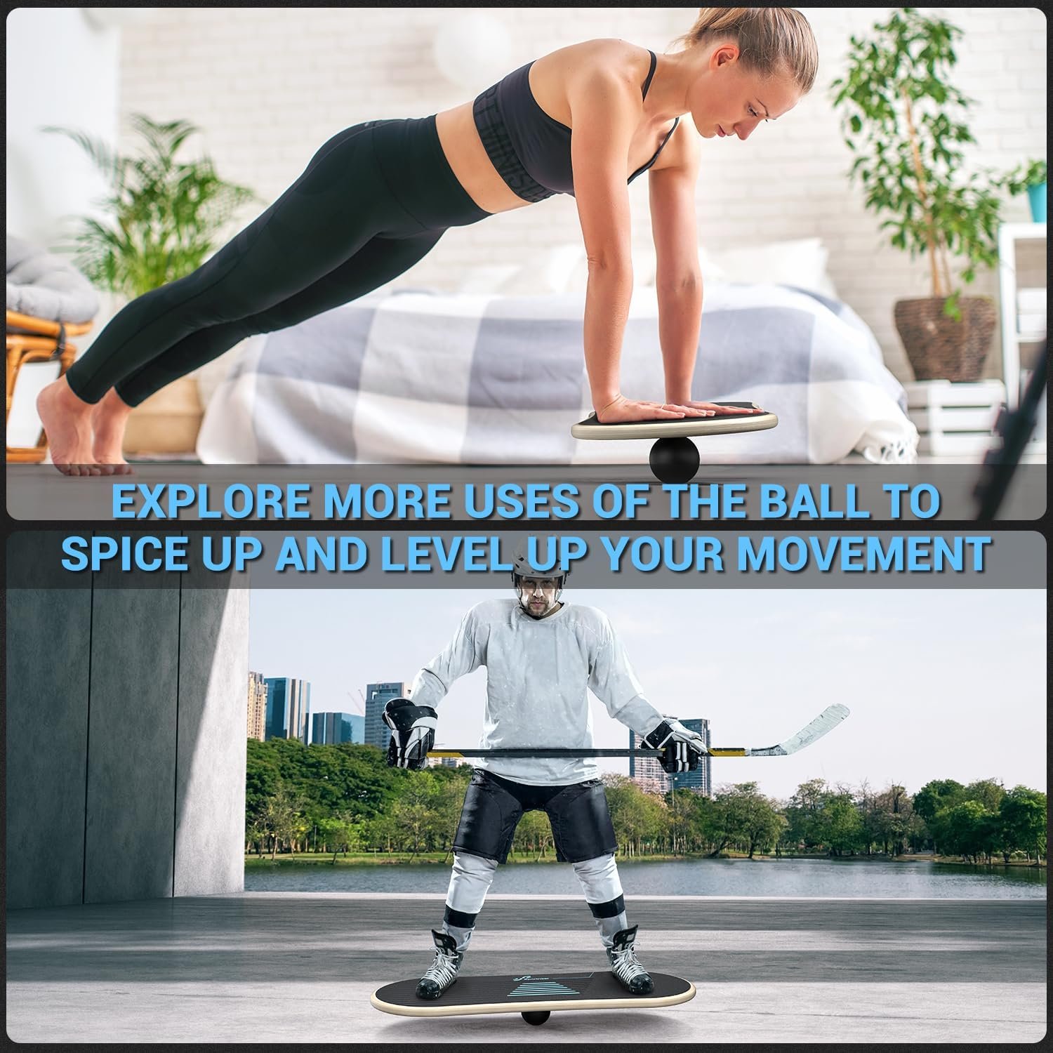 Sportneer Balance Board, 7-Mode Balance Trainer with Roller & Ball | 7-in-1, Ideal for Home Workouts, Balance Training, Core Exercises and Physical Therapy - Image 7