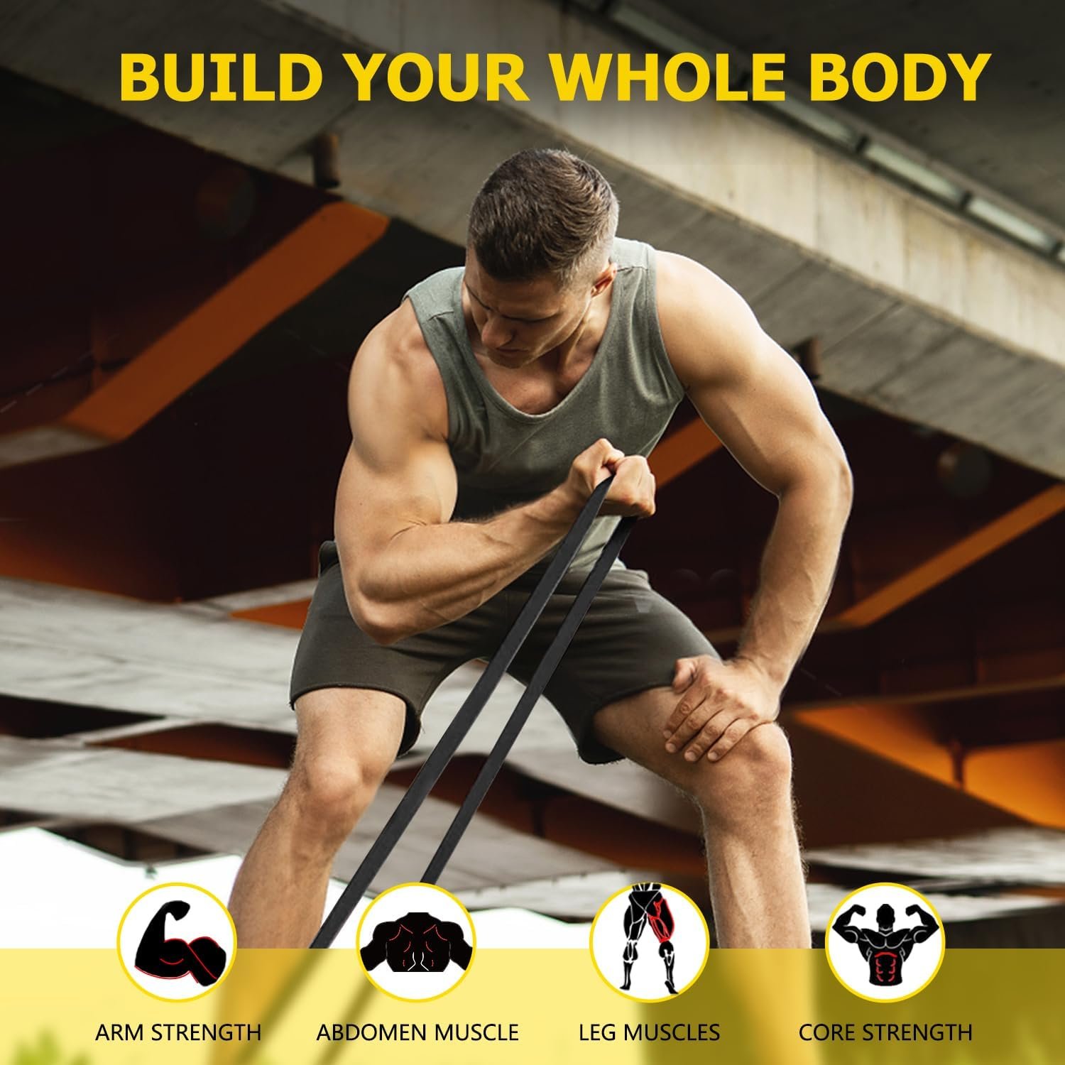 Pull Up Bands, Resistance Bands, Pull Up Assistance Band Exercise Bands for Men & Women Working Out, Body Stretching, Physical Therapy, Muscle Training - Image 6