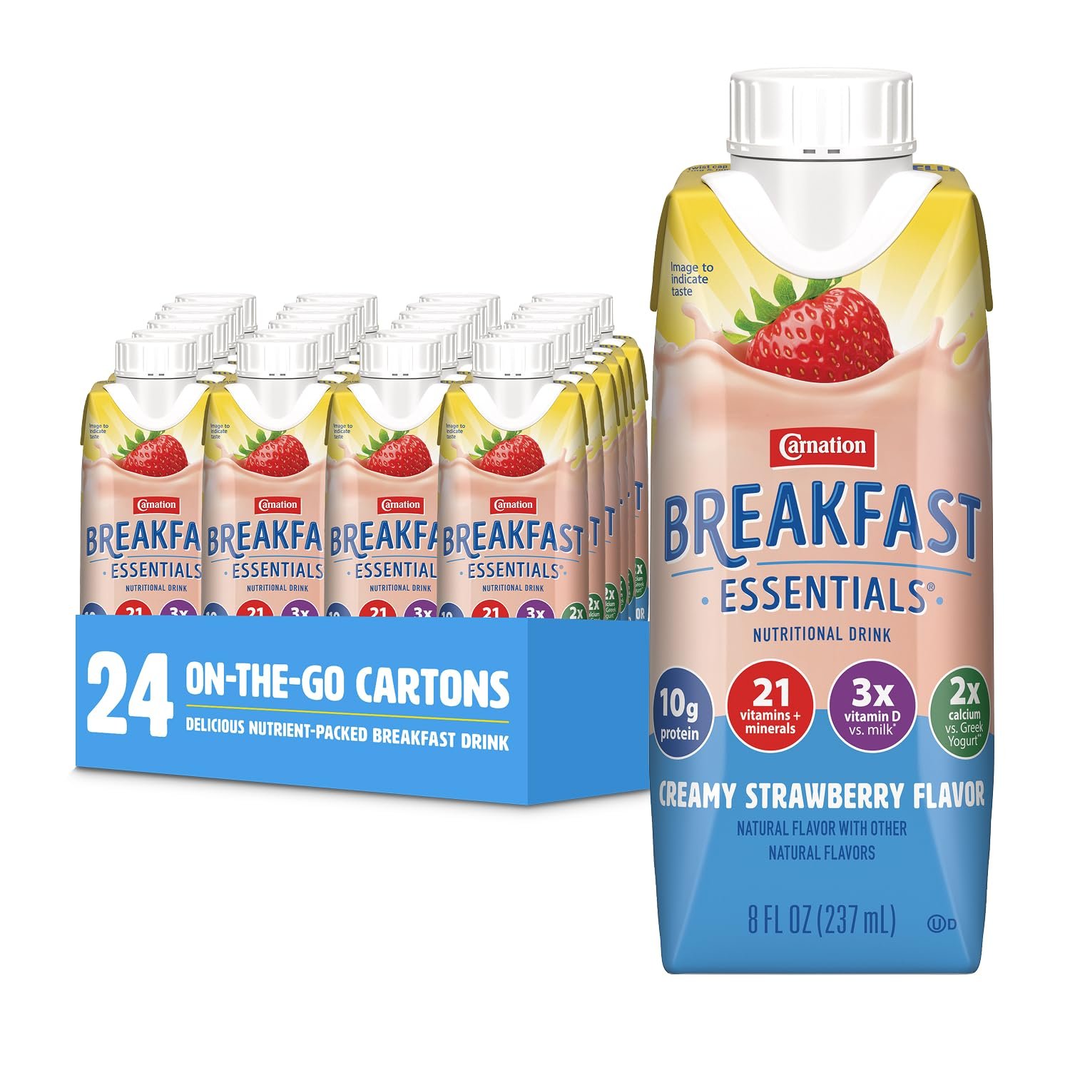 Carnation Breakfast Essentials High Protein Nutritional Drink, Strawberry - Image 2