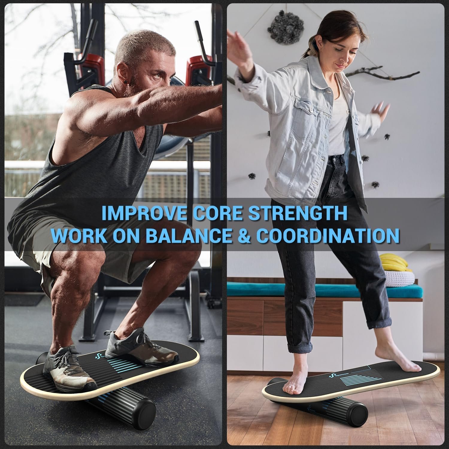 Sportneer Balance Board, 7-Mode Balance Trainer with Roller & Ball | 7-in-1, Ideal for Home Workouts, Balance Training, Core Exercises and Physical Therapy - Image 8