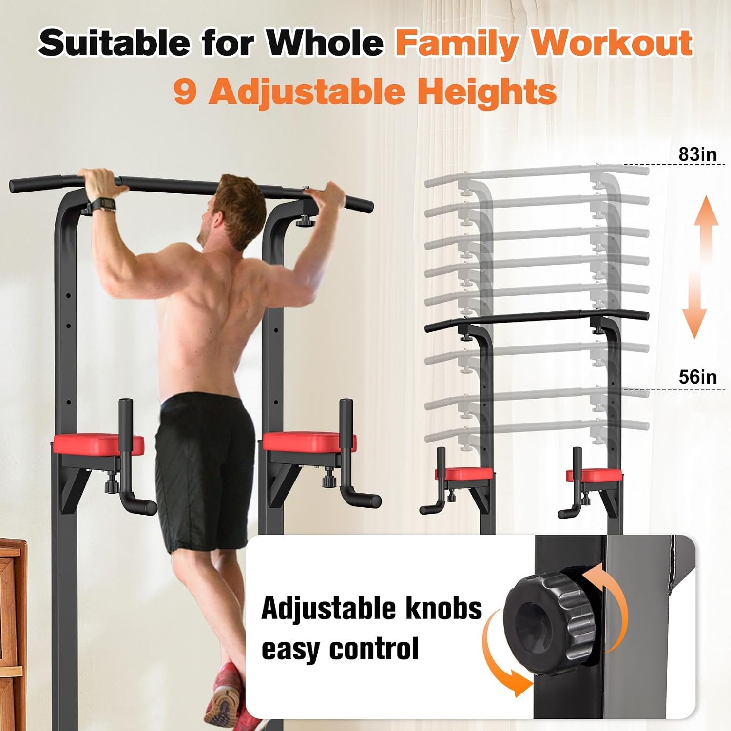 RELIFE REBUILD YOUR LIFE Pull Up Bar Free Standing Power Tower for Home Gym - Image 6