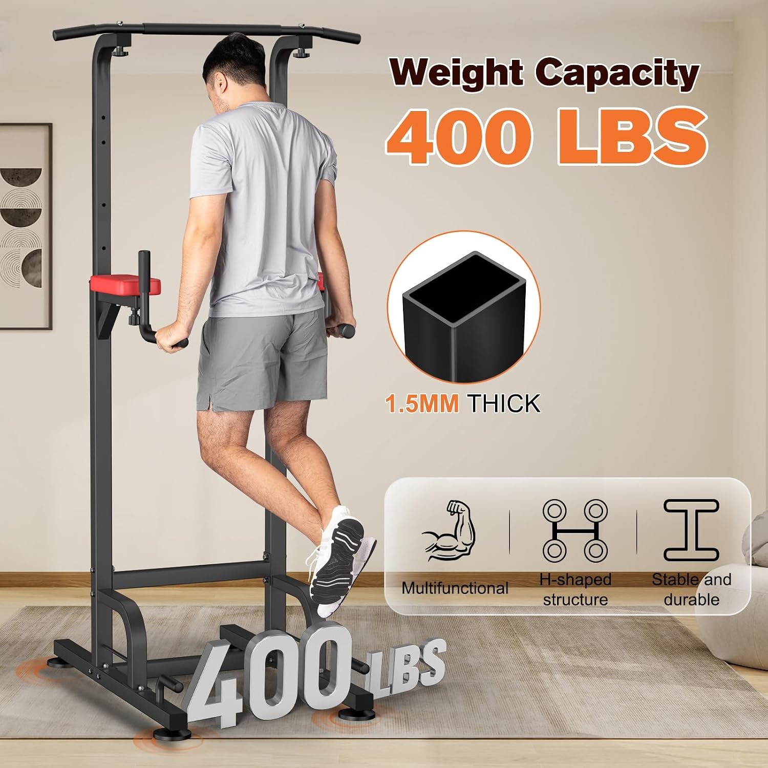 RELIFE REBUILD YOUR LIFE Pull Up Bar Free Standing Power Tower for Home Gym - Image 7