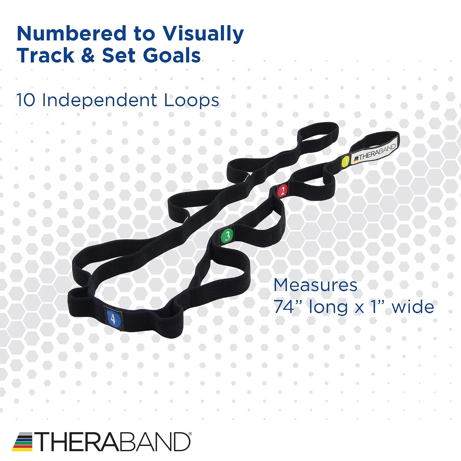 THERABAND Stretch Strap with Loops to Increase Flexibility, Dynamic Stretching Tool for Athletes Including Dancers, Cheerleaders, Gymnasts, Runners, Pilates and Yoga Elastic Stretch Out Band - Image 5