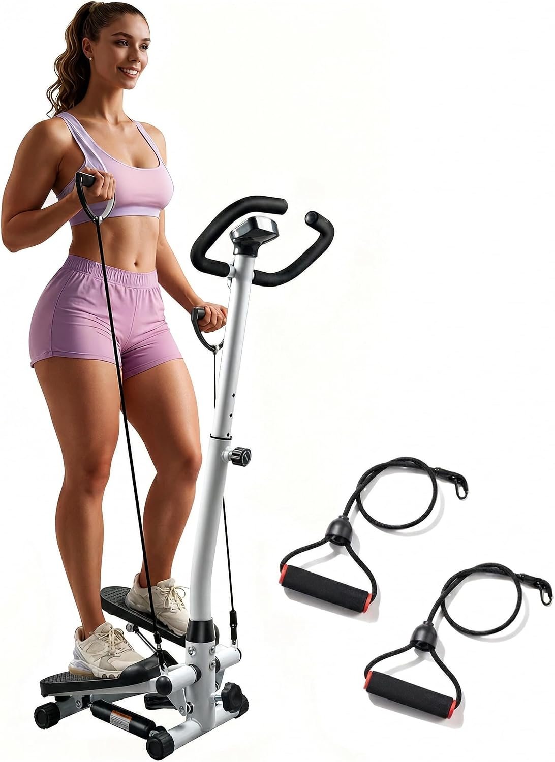 RORALA Twist Stepper with Handlebar,Stair Step Machine for Cardio Workout,Compact Home Exercise Equipment,300LBS MAX Weight Capacity - Image 2