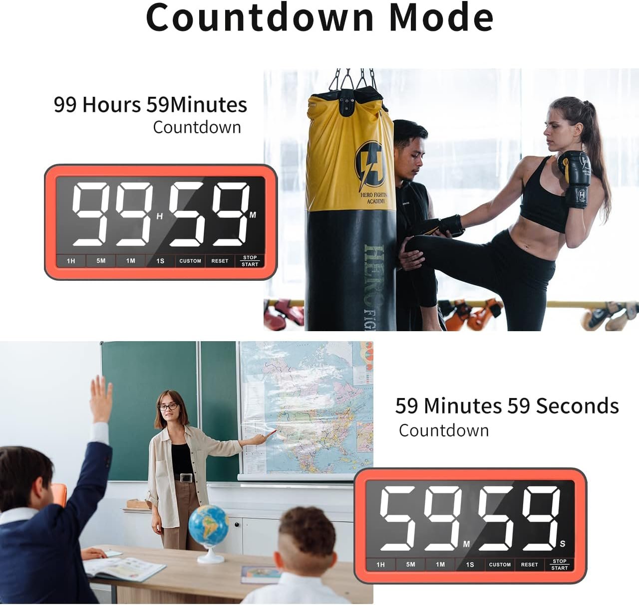 VOCOO Large 7.8" Digital Timer, Magnetic LED Timer for Kitchen & Classroom - Image 4
