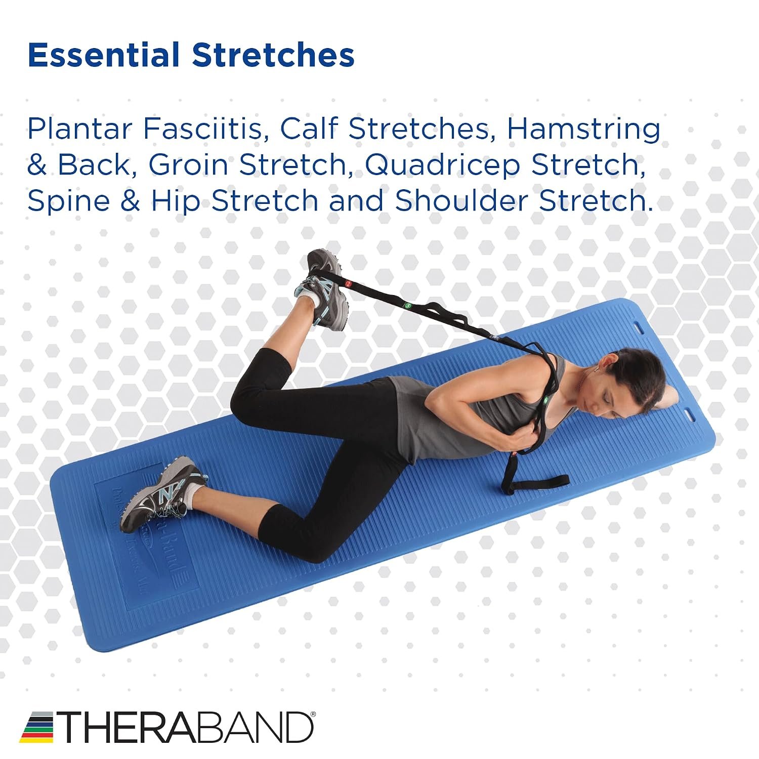 THERABAND Stretch Strap with Loops to Increase Flexibility, Dynamic Stretching Tool for Athletes Including Dancers, Cheerleaders, Gymnasts, Runners, Pilates and Yoga Elastic Stretch Out Band - Image 6