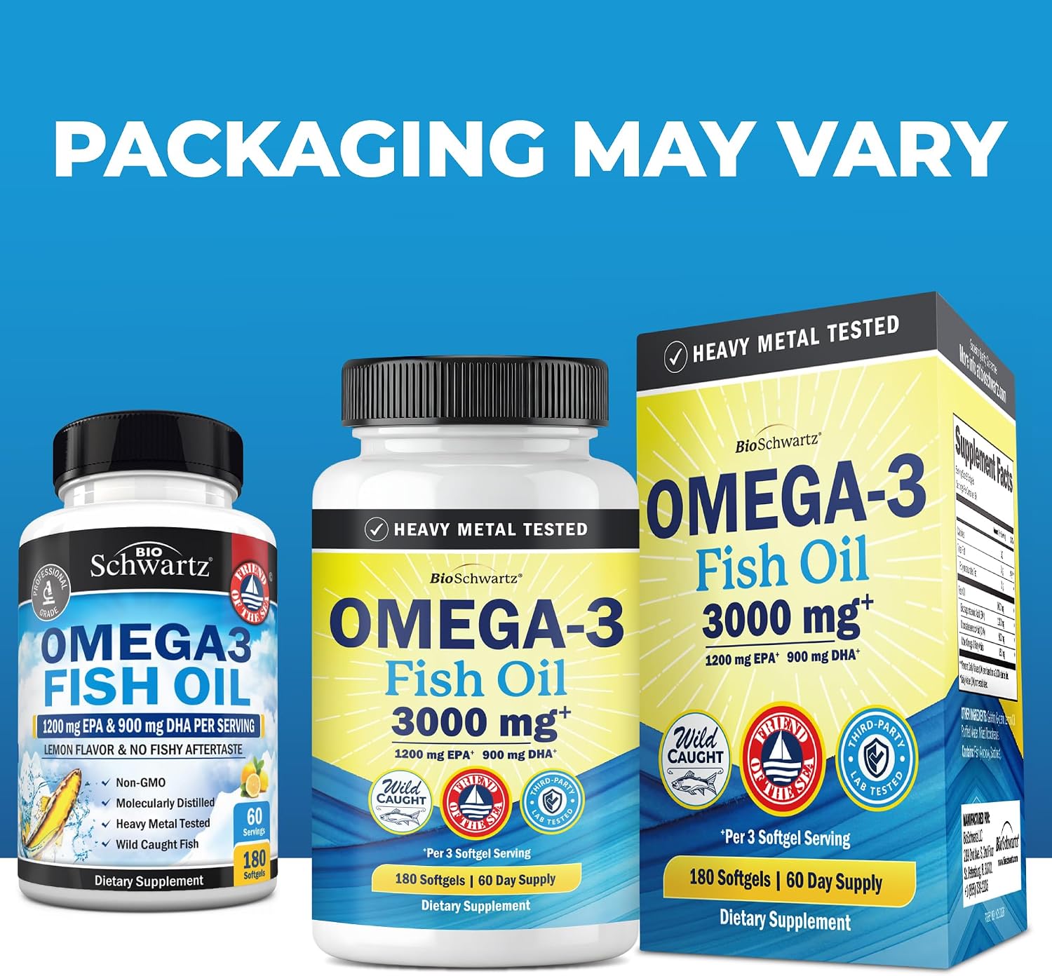 Triple Strength Omega 3 Fish Oil 3000mg for Women and Men, 180 Softgels | High Potency Omega 3 Supplement, Burpless Lemon Flavor Fish Oil - 2250mg Essential Fatty Acids with DHA & EPA, Wild Caught - Image 7