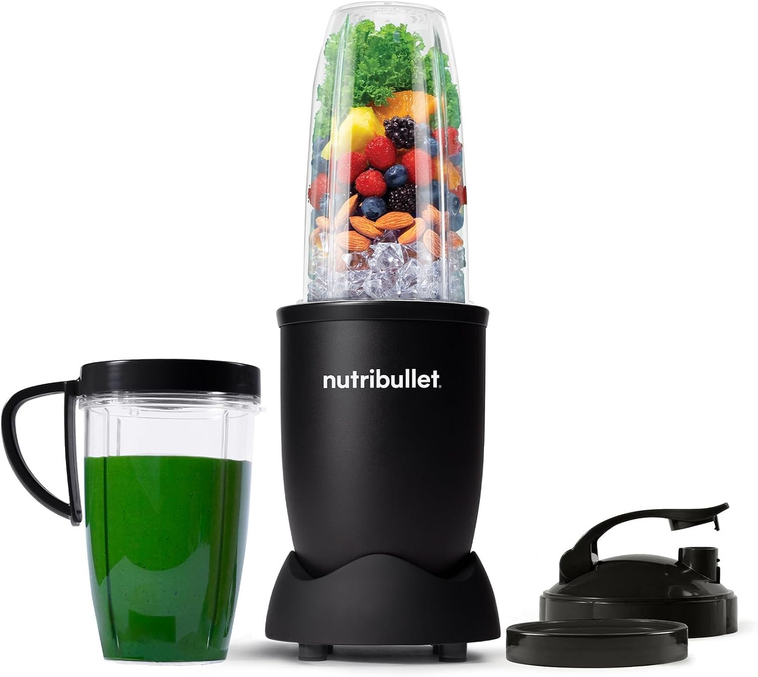 nutribullet Pro Personal Blender, Shakes, Smoothies, Food Prep, and Frozen Blending, 32 Ounce Cup, 24 Ounce Cup, Flip-top Travel Lid, 900 Watt, Matte Black, NB9-0901AK - Image 2