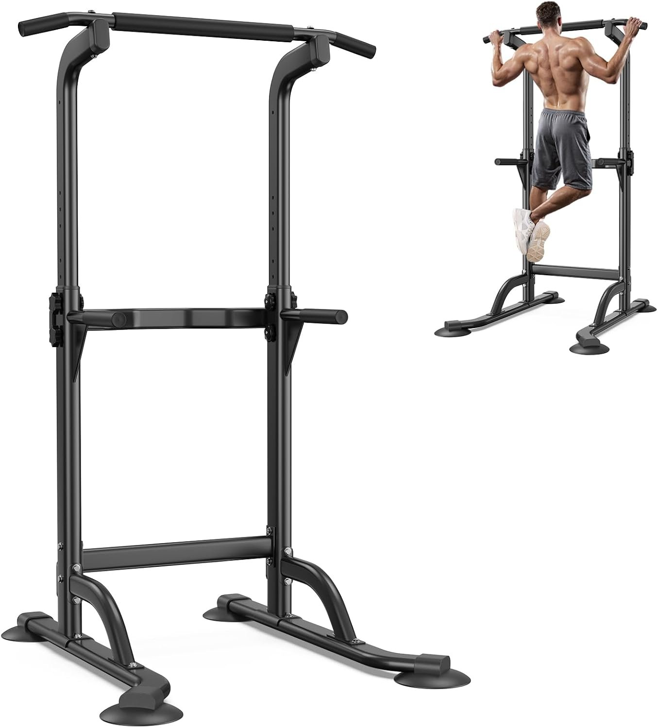 Power Tower Dip Station & Pull-Up Bar for Home Gym – Adjustable Height Strength Training Equipment for Pull-Ups, Dips, Push-Ups & More - Image 2