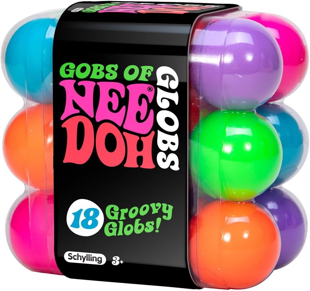 Schylling NeeDoh Teenie Gobs of Globs - Sensory Squeeze Toy - Contains 18 Mini Groovy Globs - 1.25" Wide - Multicolored - Image 2