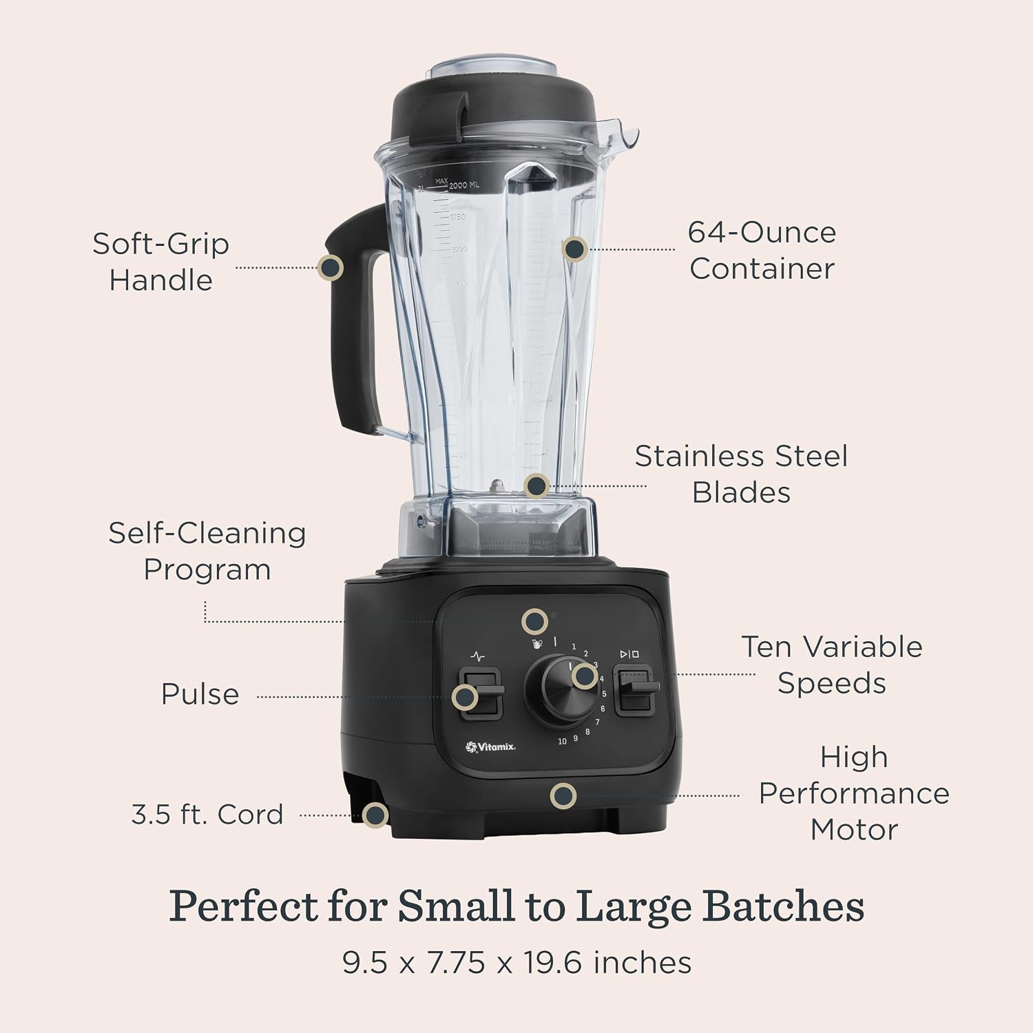 Vitamix VX1 Professional-Grade Blender, 64 oz. Container, Black - Image 4