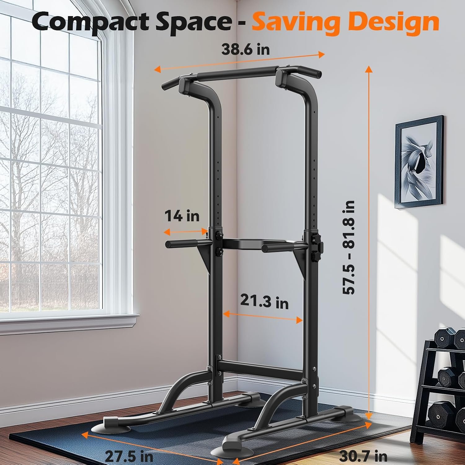 Power Tower Dip Station & Pull-Up Bar for Home Gym – Adjustable Height Strength Training Equipment for Pull-Ups, Dips, Push-Ups & More - Image 8