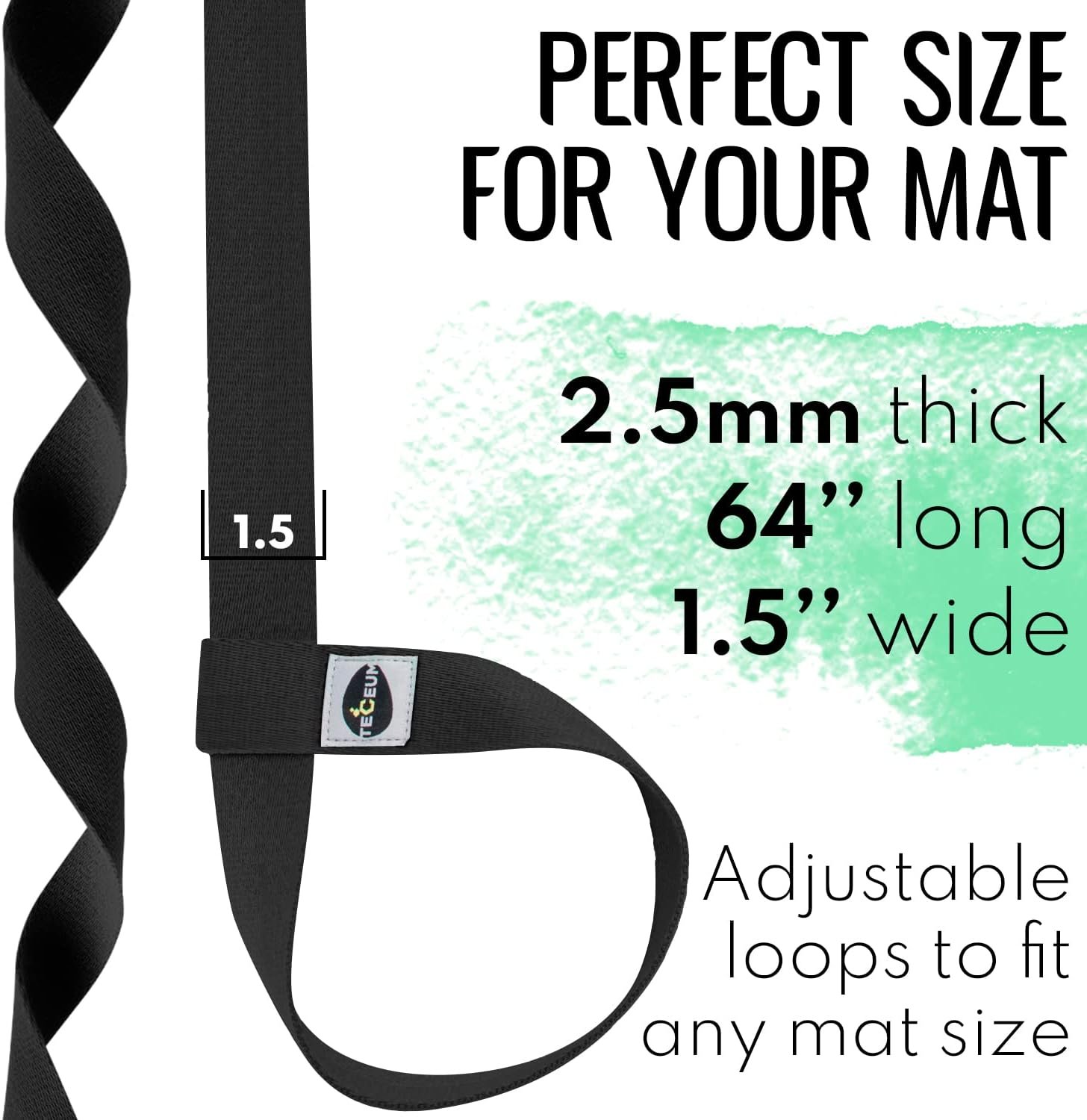 TECEUM Yoga Mat Strap – Extra Soft & Thick Cotton Carrier for All Mats - Image 5
