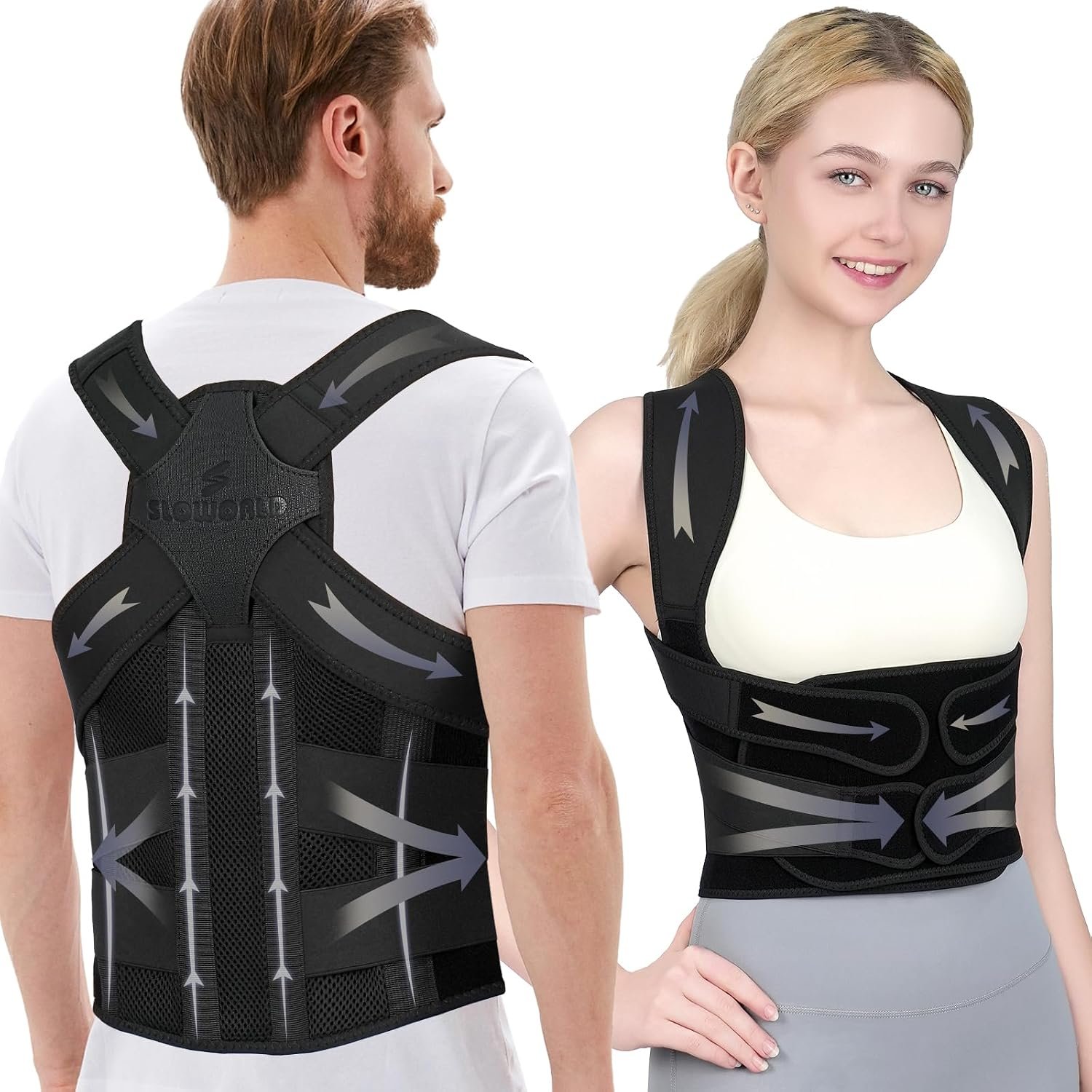 Posture Corrector for Women and Men Upgraded Back Brace, Adjustable Back Support for Upper and Lower Back Pain Relief, Shoulder Straightener for Hunchback, Scoliosis, Lumbar, Spine (Black, Large) - Image 2