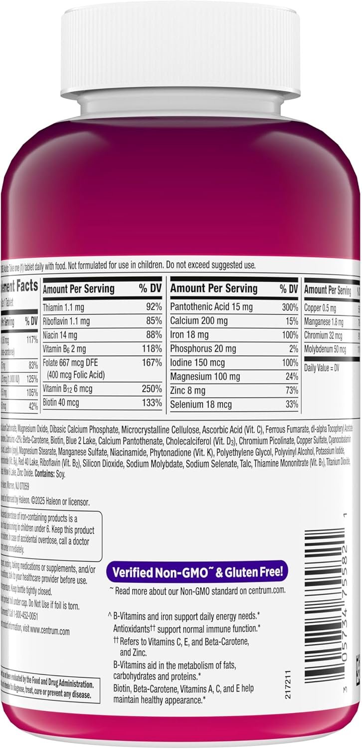 Centrum Multivitamin for Women 18 and Over, 250 Tablets - Image 13