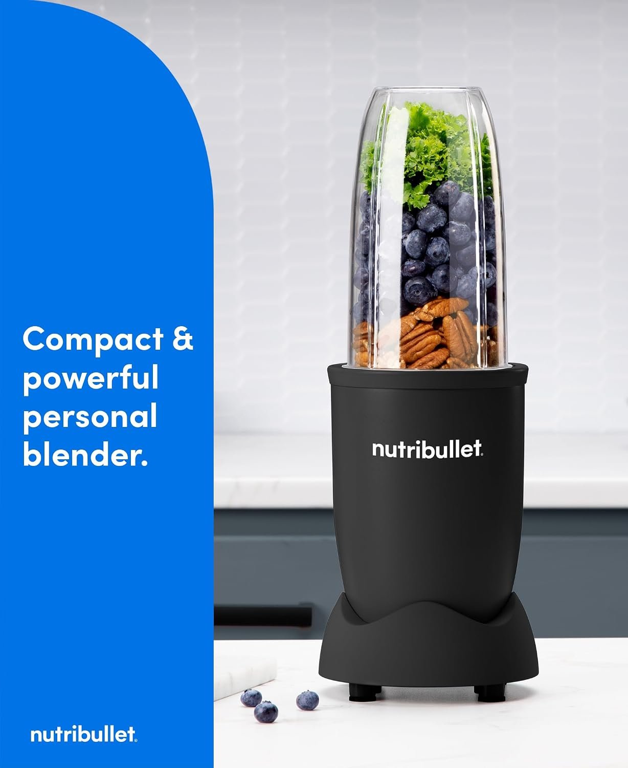 nutribullet Pro Personal Blender, Shakes, Smoothies, Food Prep, and Frozen Blending, 32 Ounce Cup, 24 Ounce Cup, Flip-top Travel Lid, 900 Watt, Matte Black, NB9-0901AK - Image 4