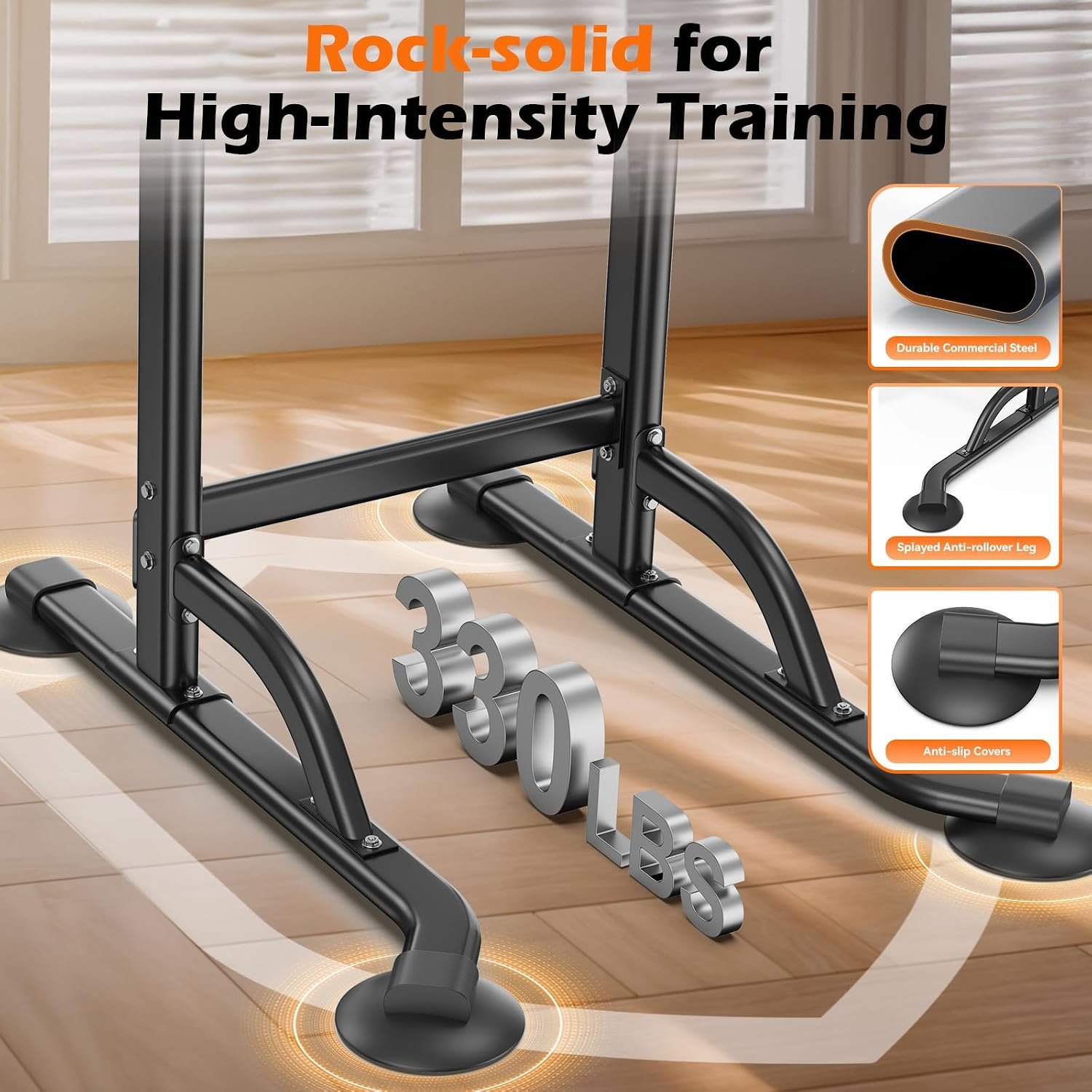 Power Tower Dip Station & Pull-Up Bar for Home Gym – Adjustable Height Strength Training Equipment for Pull-Ups, Dips, Push-Ups & More - Image 3